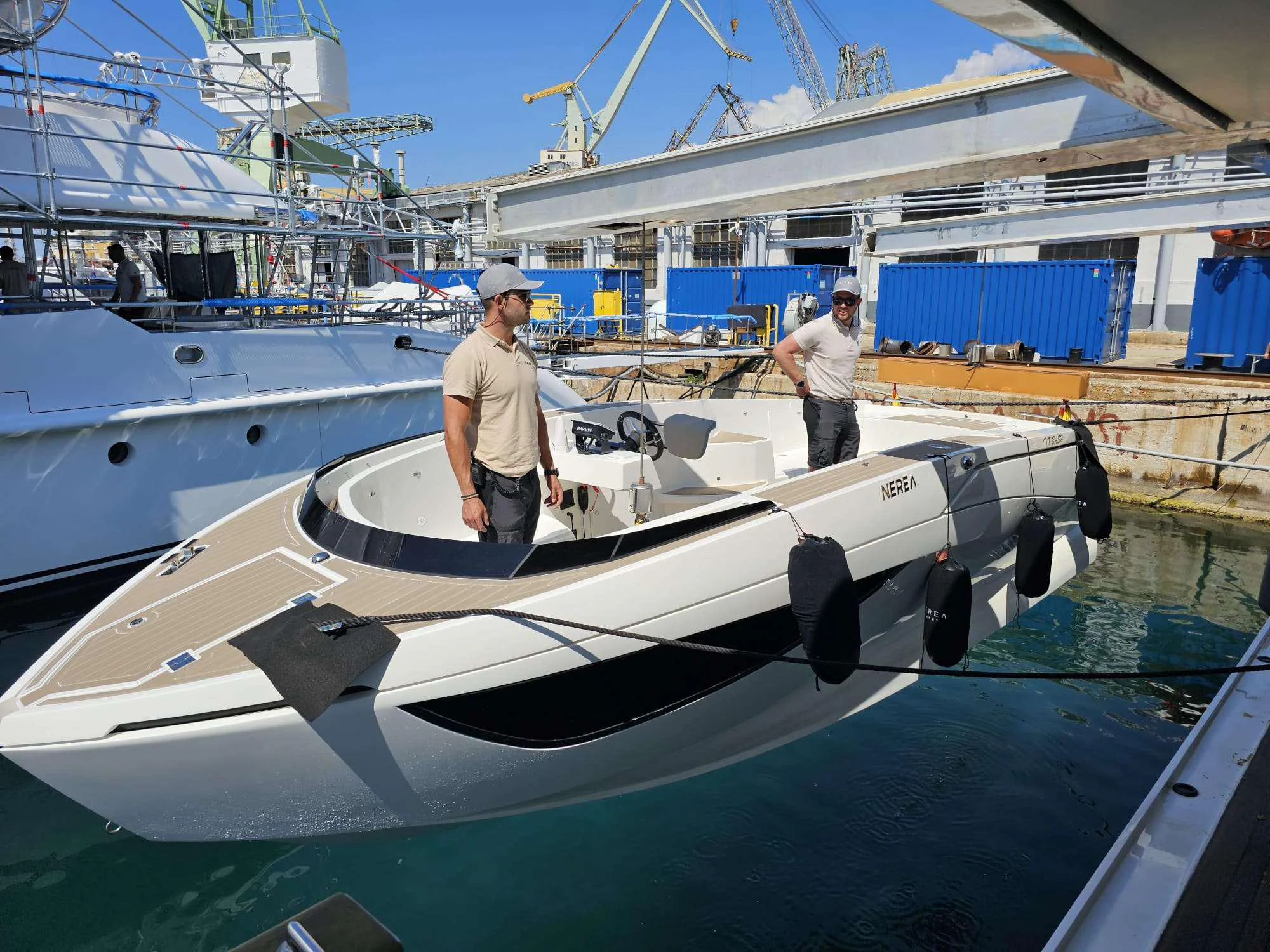 men standing on a boat aboard ISABELL PRINCESS OF THE SEA Yacht for Charter