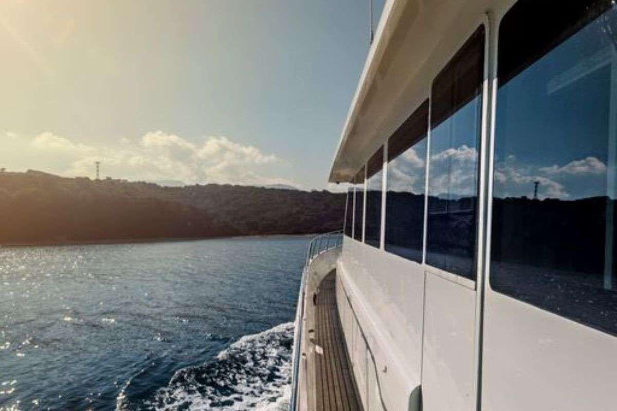 a boat on the water aboard FLAMENGA Yacht for Charter
