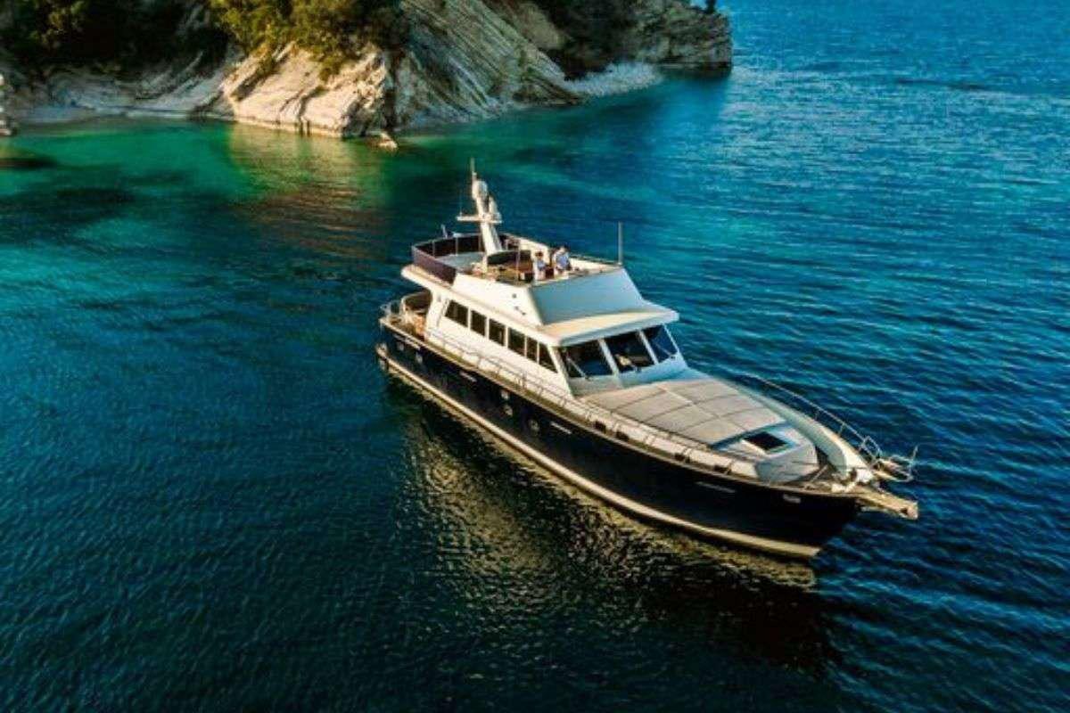 a boat on the water aboard FLAMENGA Yacht for Charter