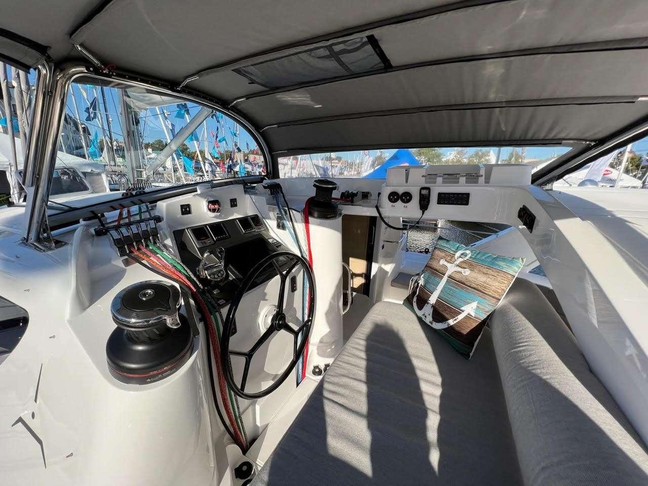 the inside of a car aboard WEIHAII Yacht for Charter