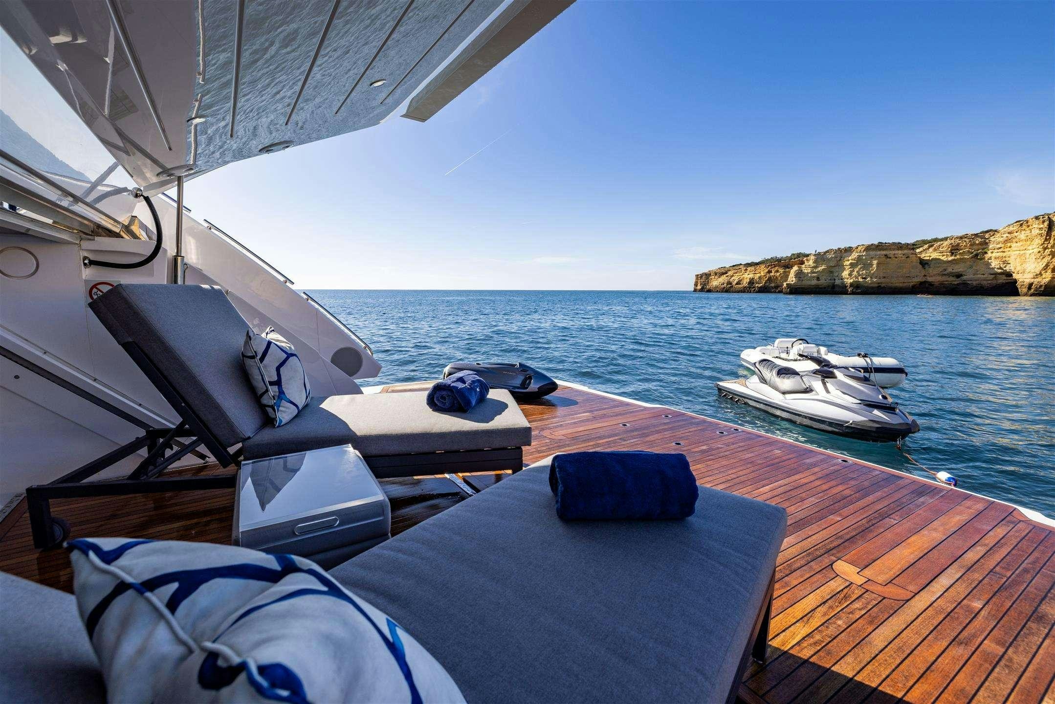 a boat on the water aboard MY SCORPION Yacht for Charter