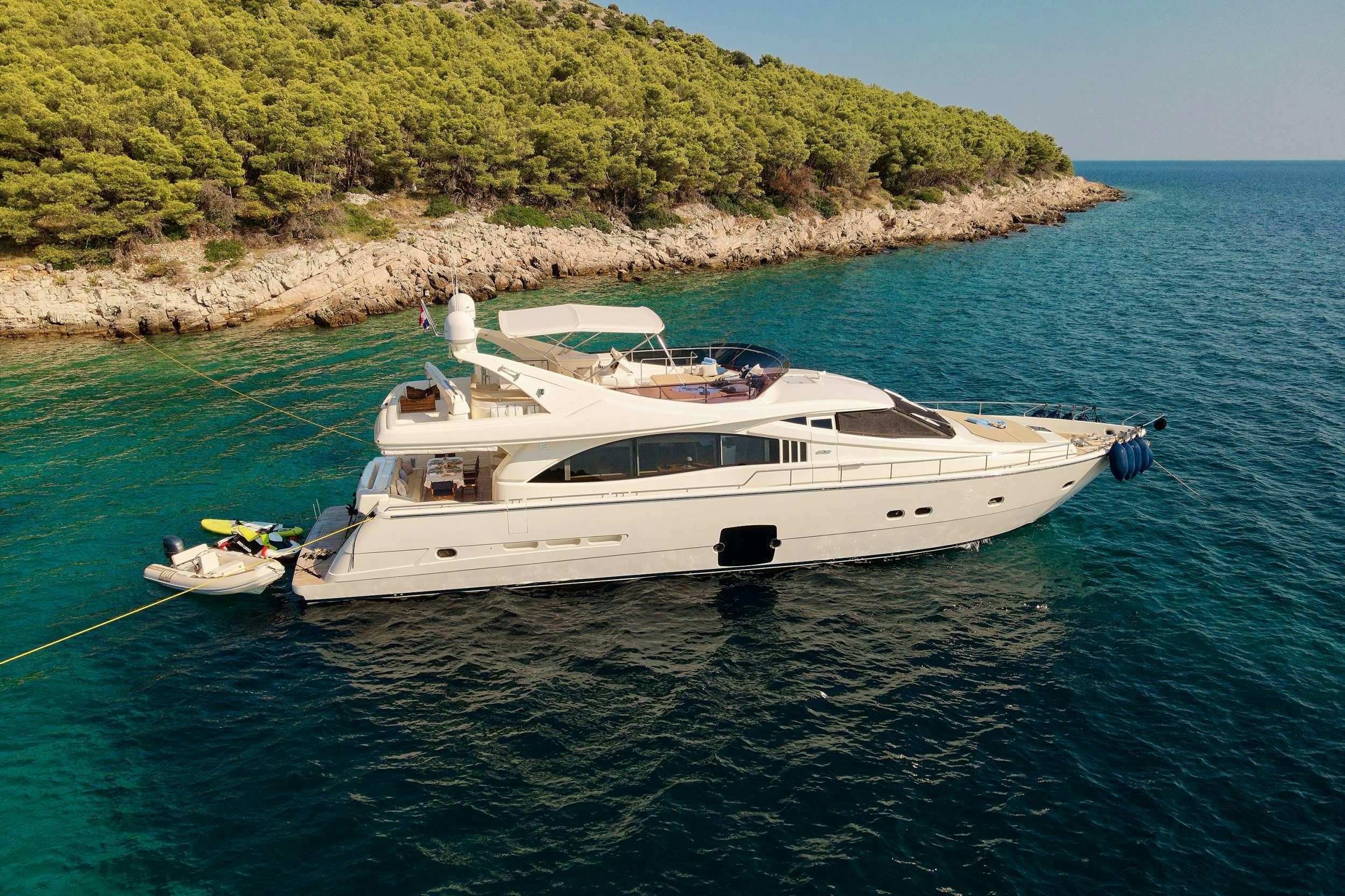 a boat on the water aboard STELLA D'ORO Yacht for Charter