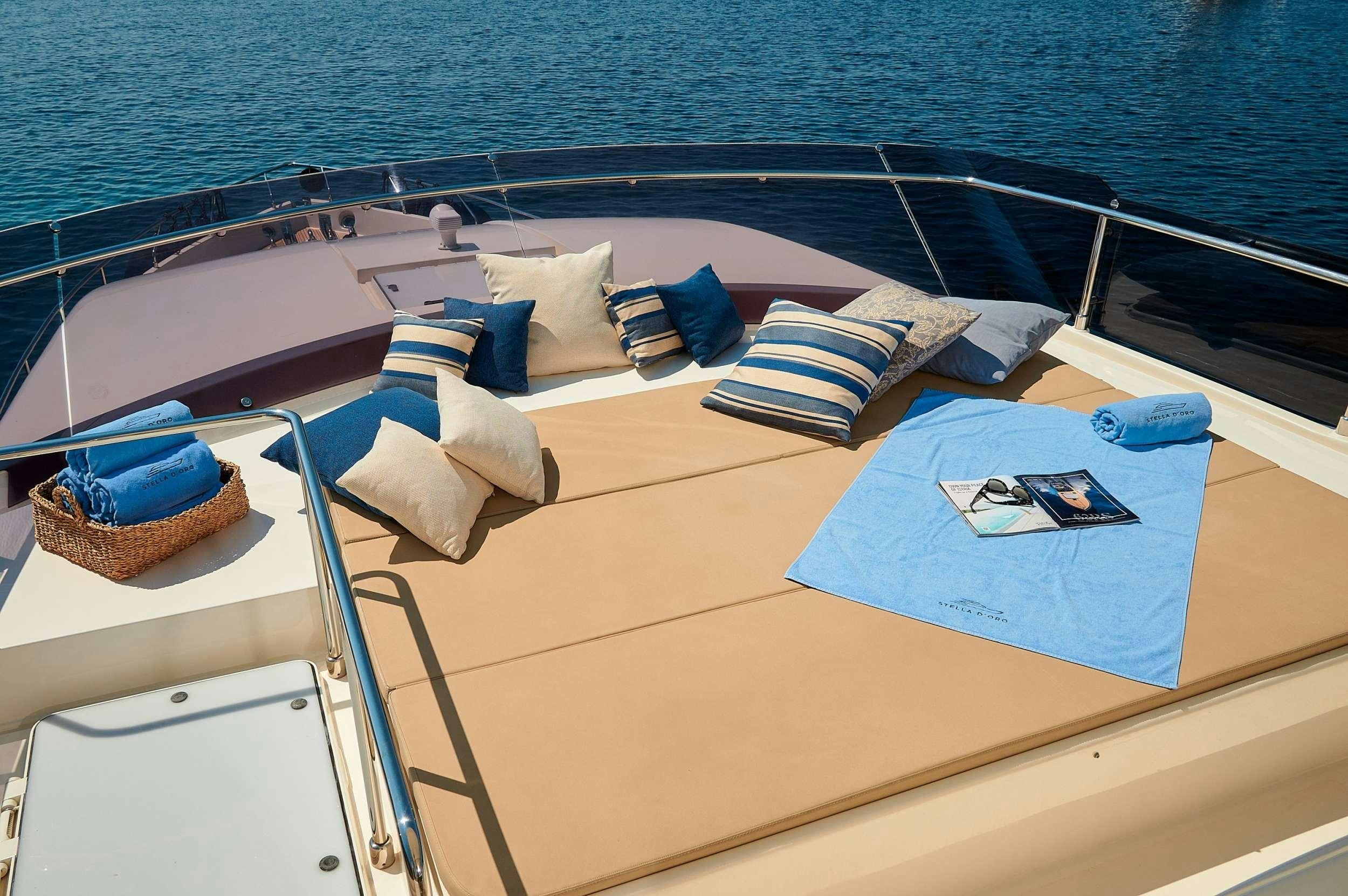 a boat on the water aboard STELLA D'ORO Yacht for Charter
