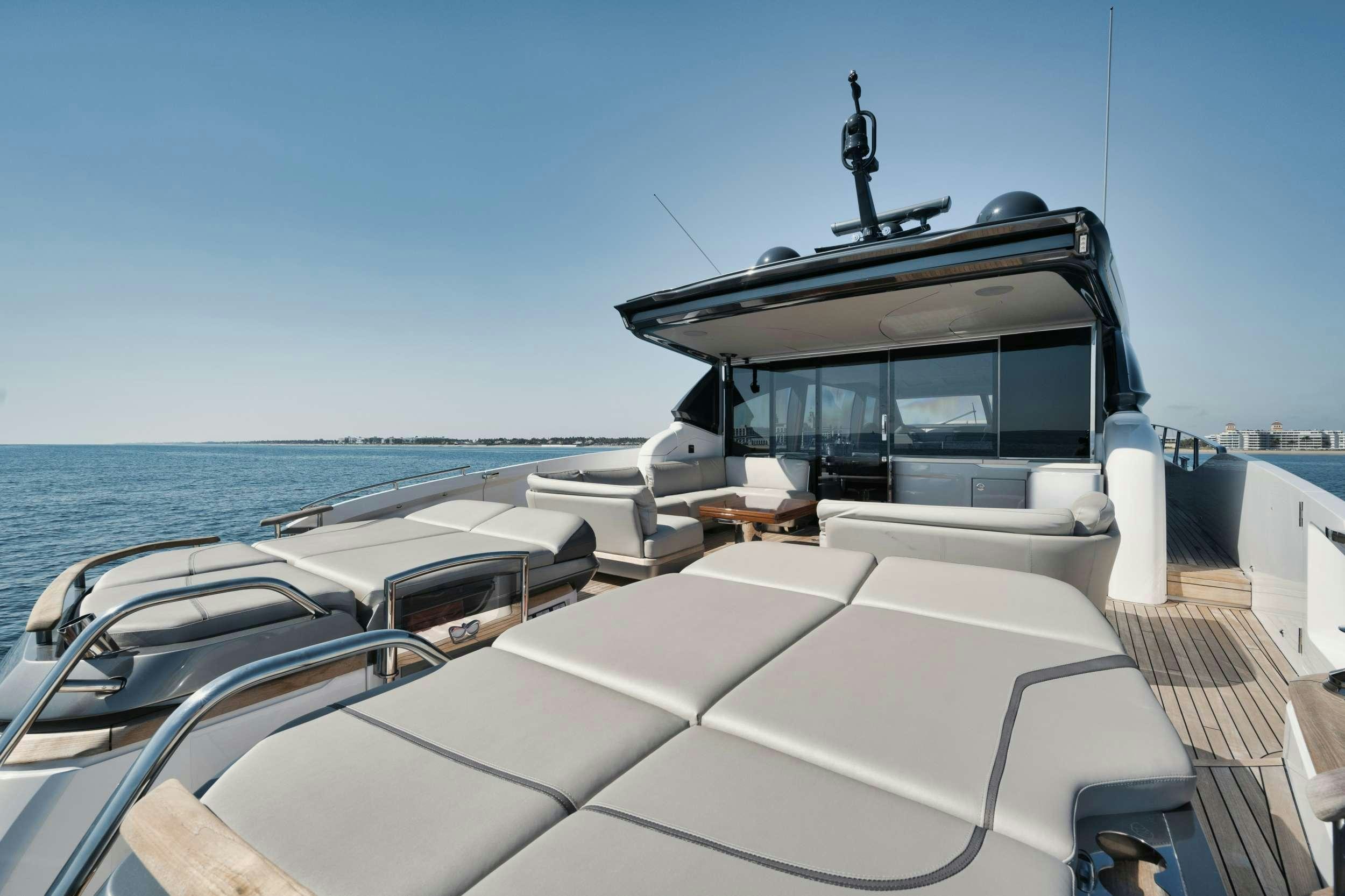 a boat on the water aboard HOOKED HER Yacht for Charter