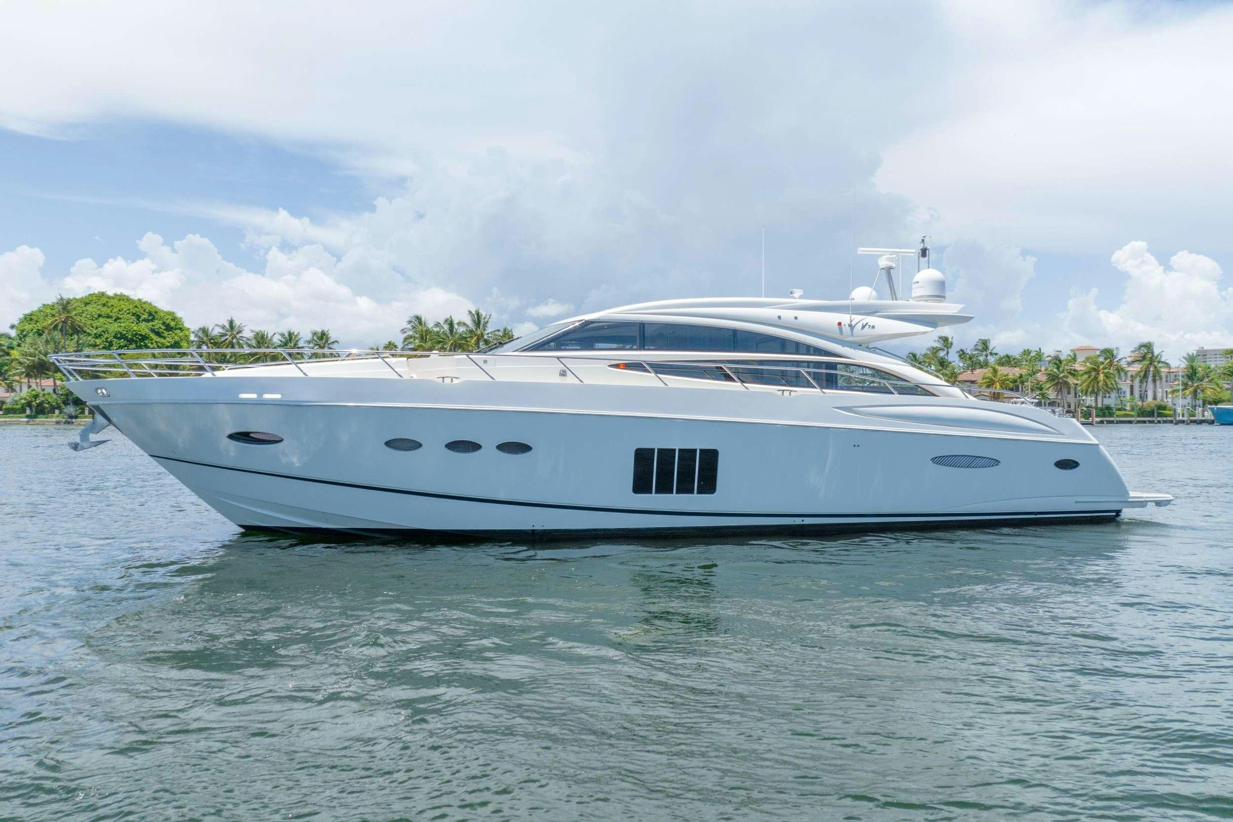 a white yacht in the water aboard POLICY LIMITS Yacht for Charter