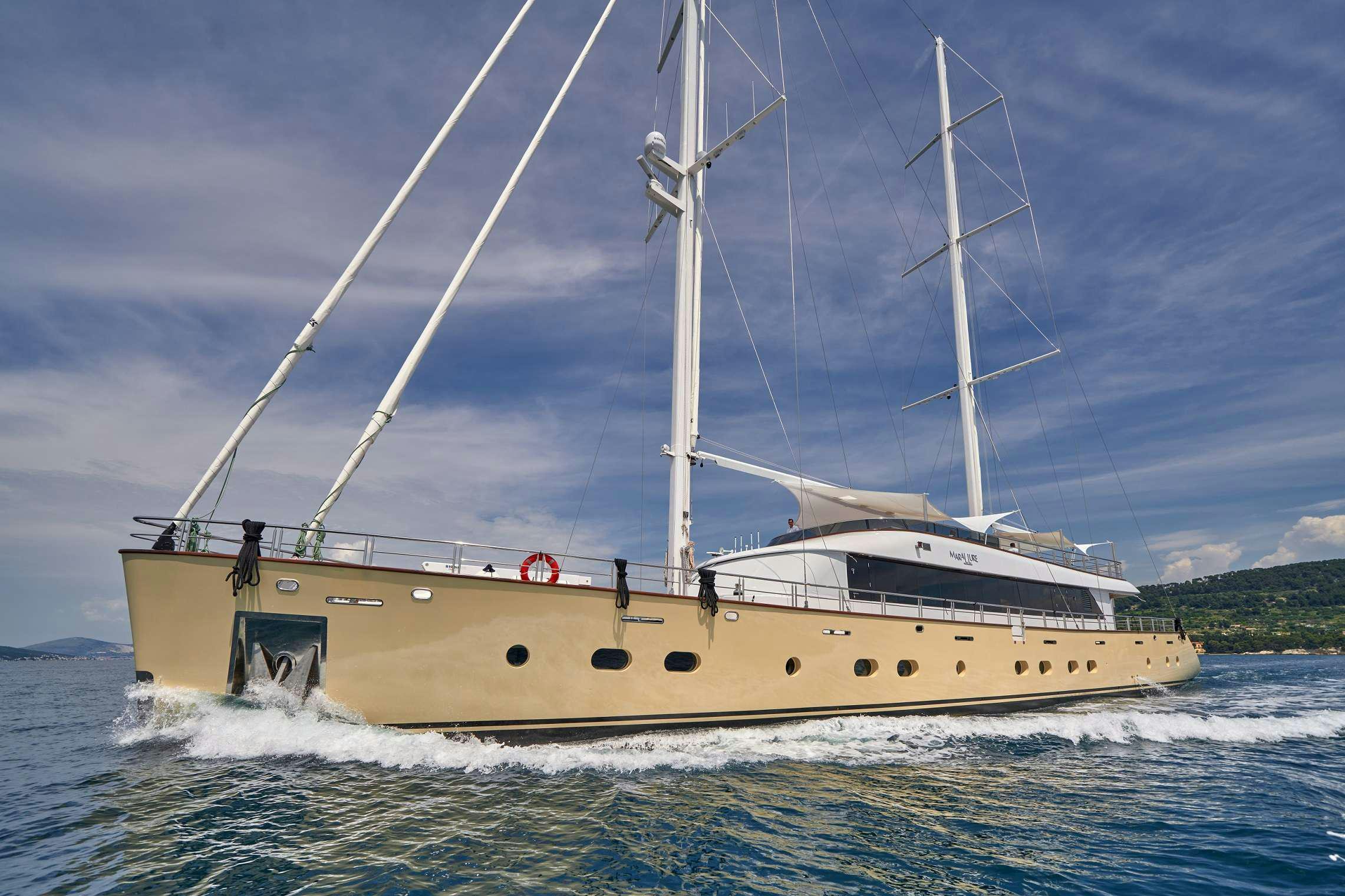 a boat on the water aboard MARALLURE Yacht for Charter