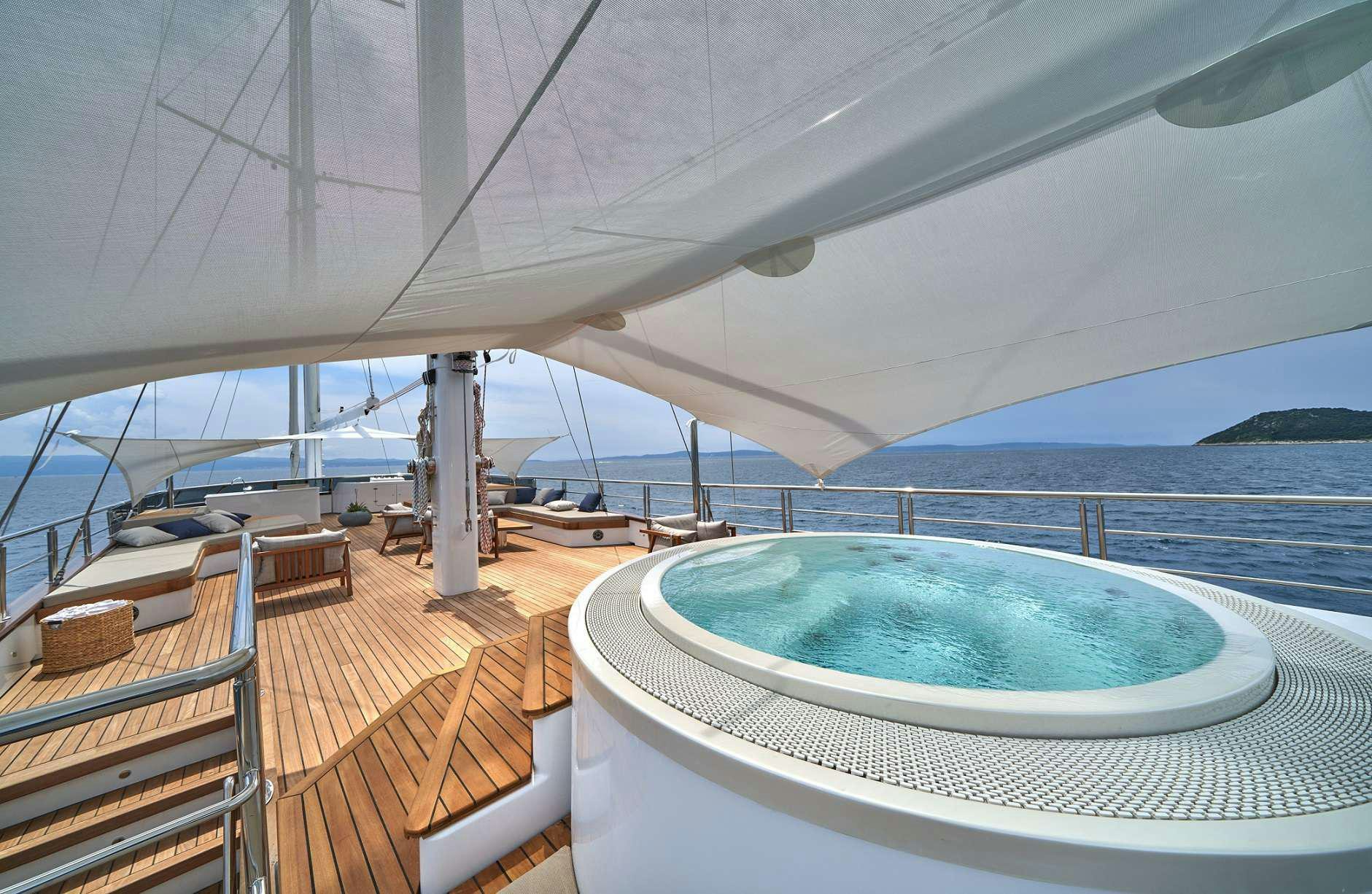 a pool on a deck aboard MARALLURE Yacht for Charter