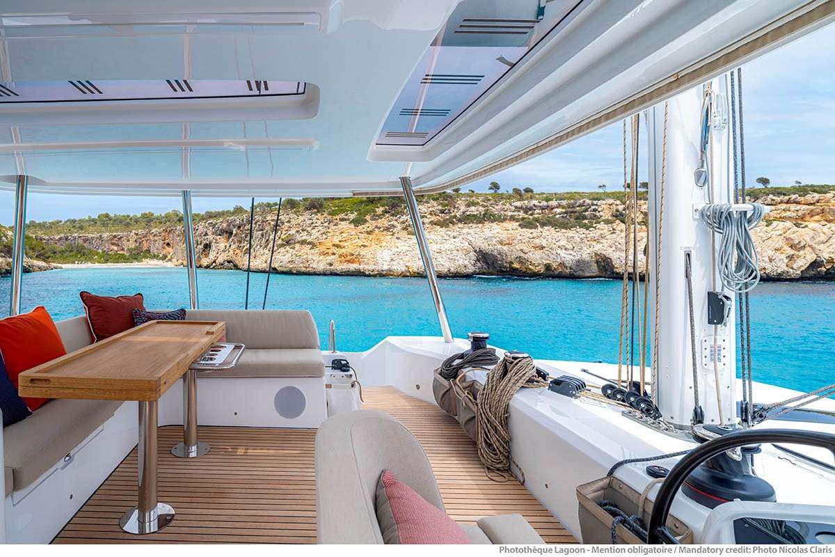 a boat on the water aboard VALINOR Yacht for Charter