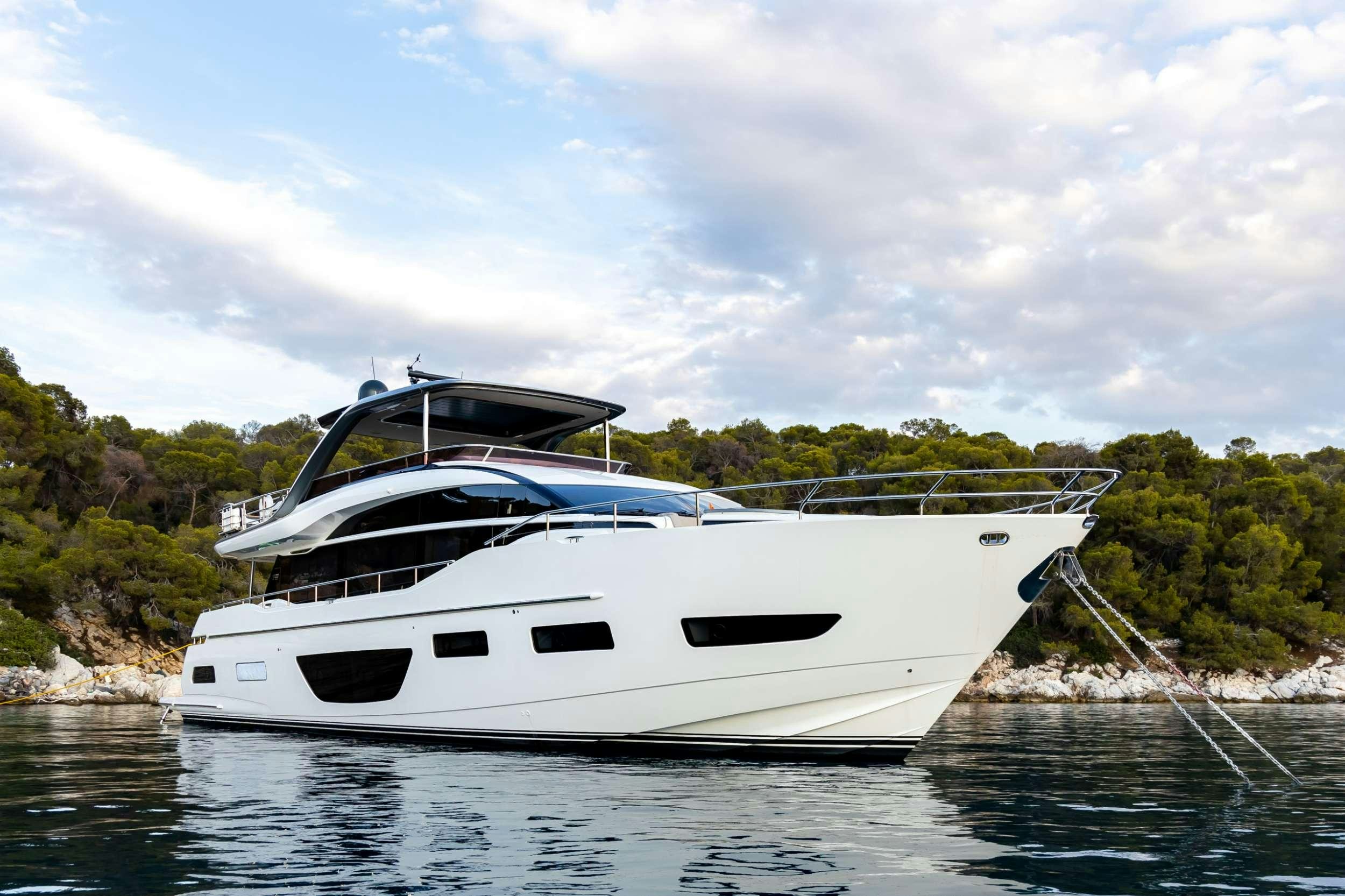 a boat on the water aboard VISTA Yacht for Charter