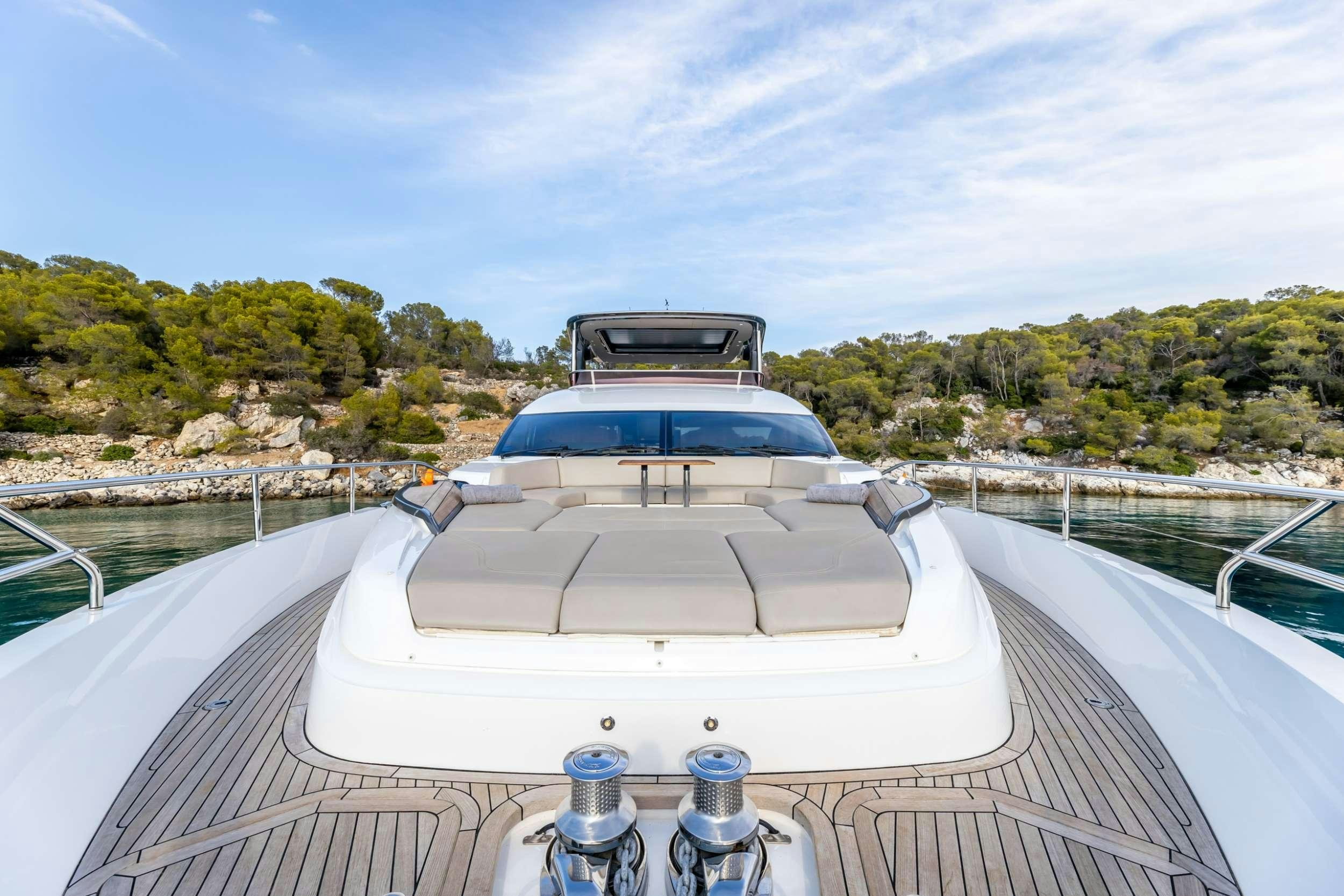 a car on a boat aboard VISTA Yacht for Charter