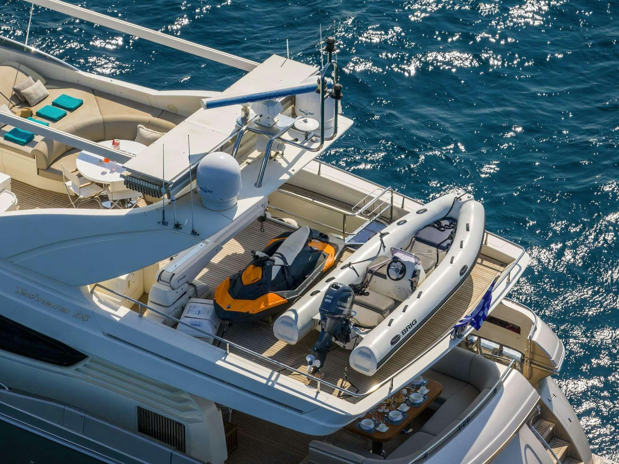 a boat on the water aboard WHY Yacht for Charter