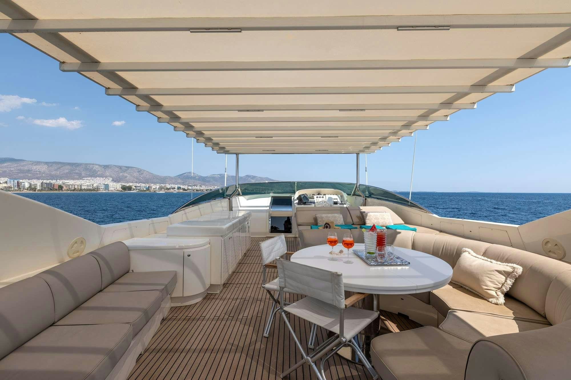 a boat on the water aboard WHY Yacht for Charter