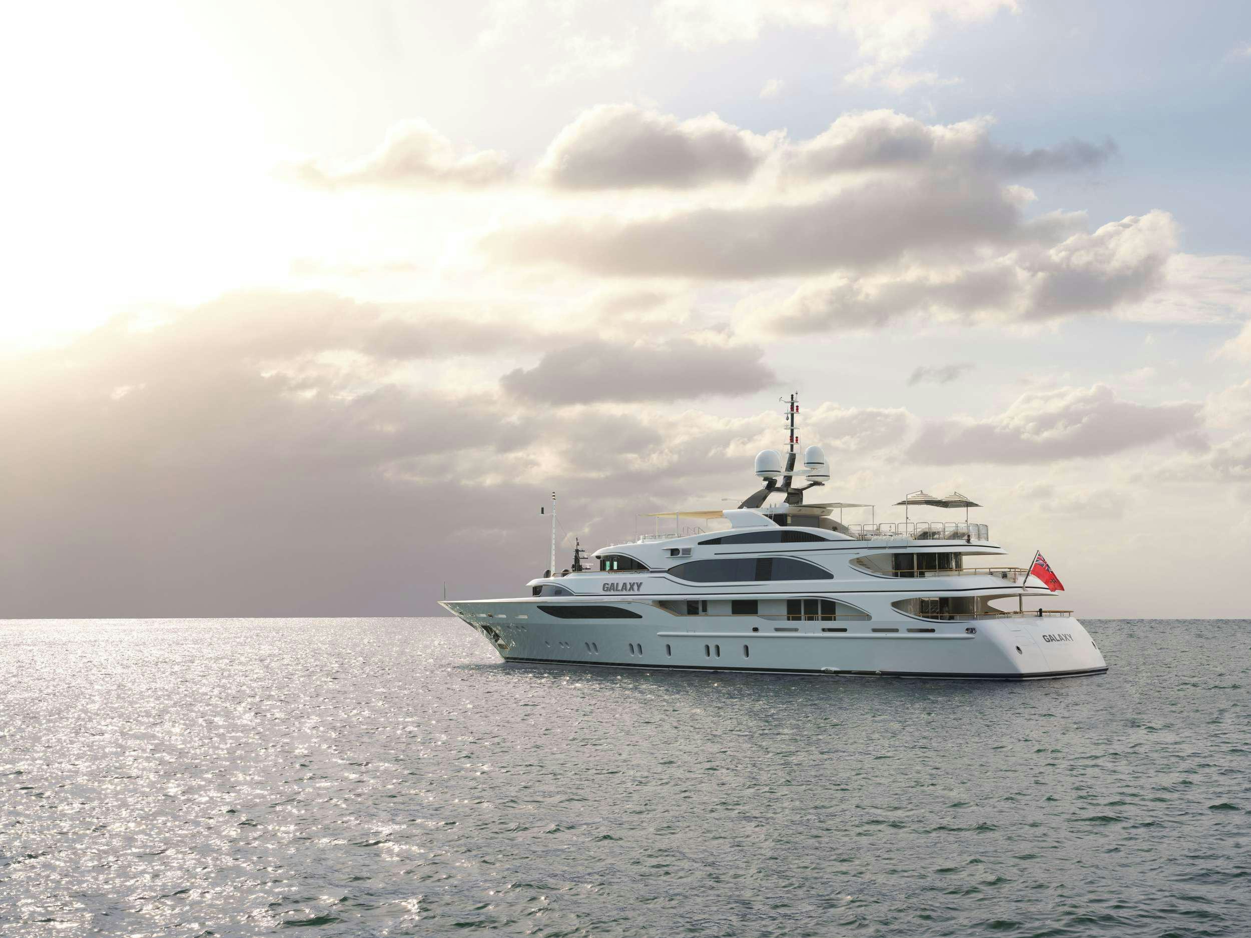 a boat in the water aboard GALAXY Yacht for Charter