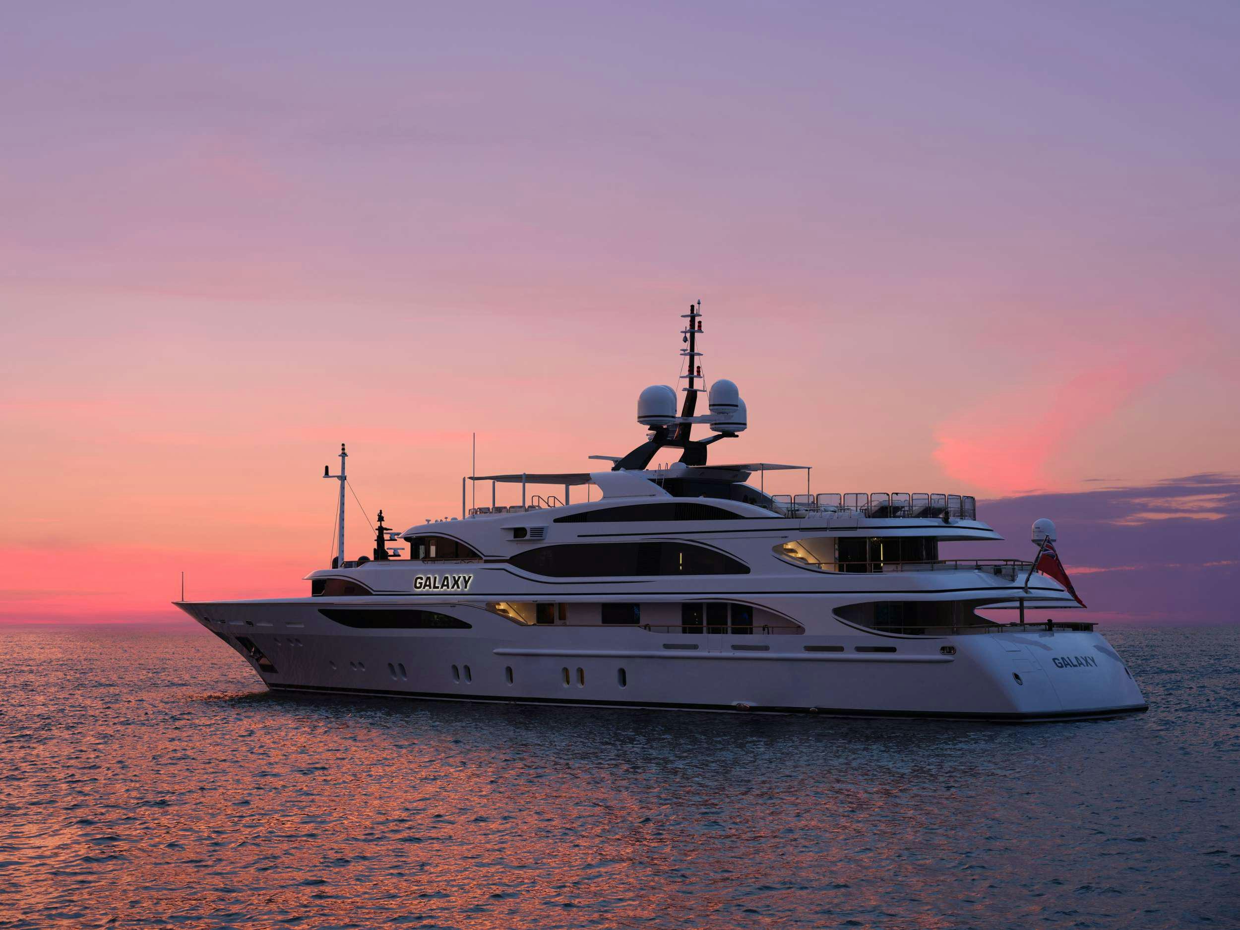a boat in the water aboard GALAXY Yacht for Charter