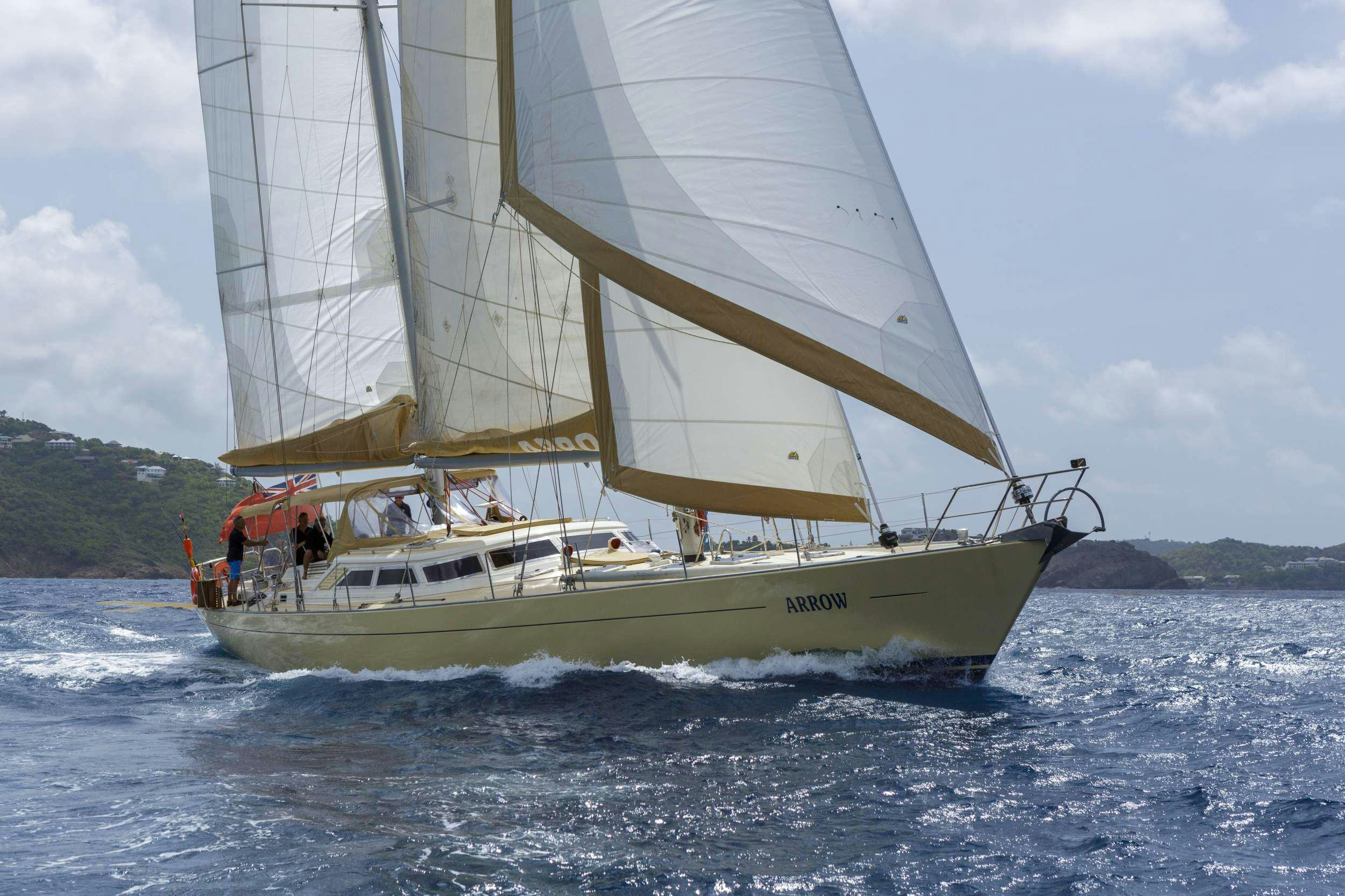 a sailboat on the water aboard ARROW OF AYR Yacht for Charter
