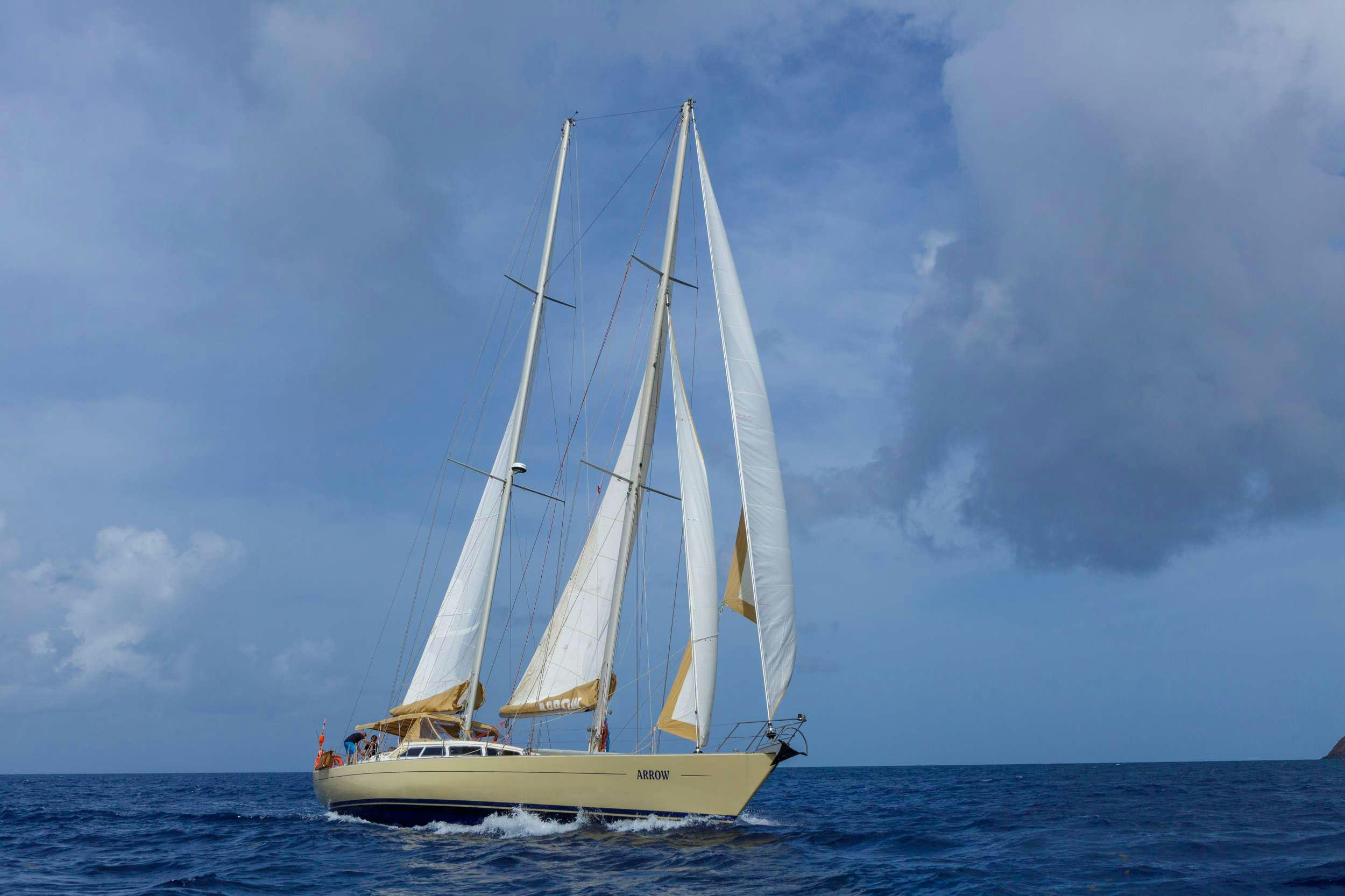 a sailboat on the water aboard ARROW OF AYR Yacht for Charter
