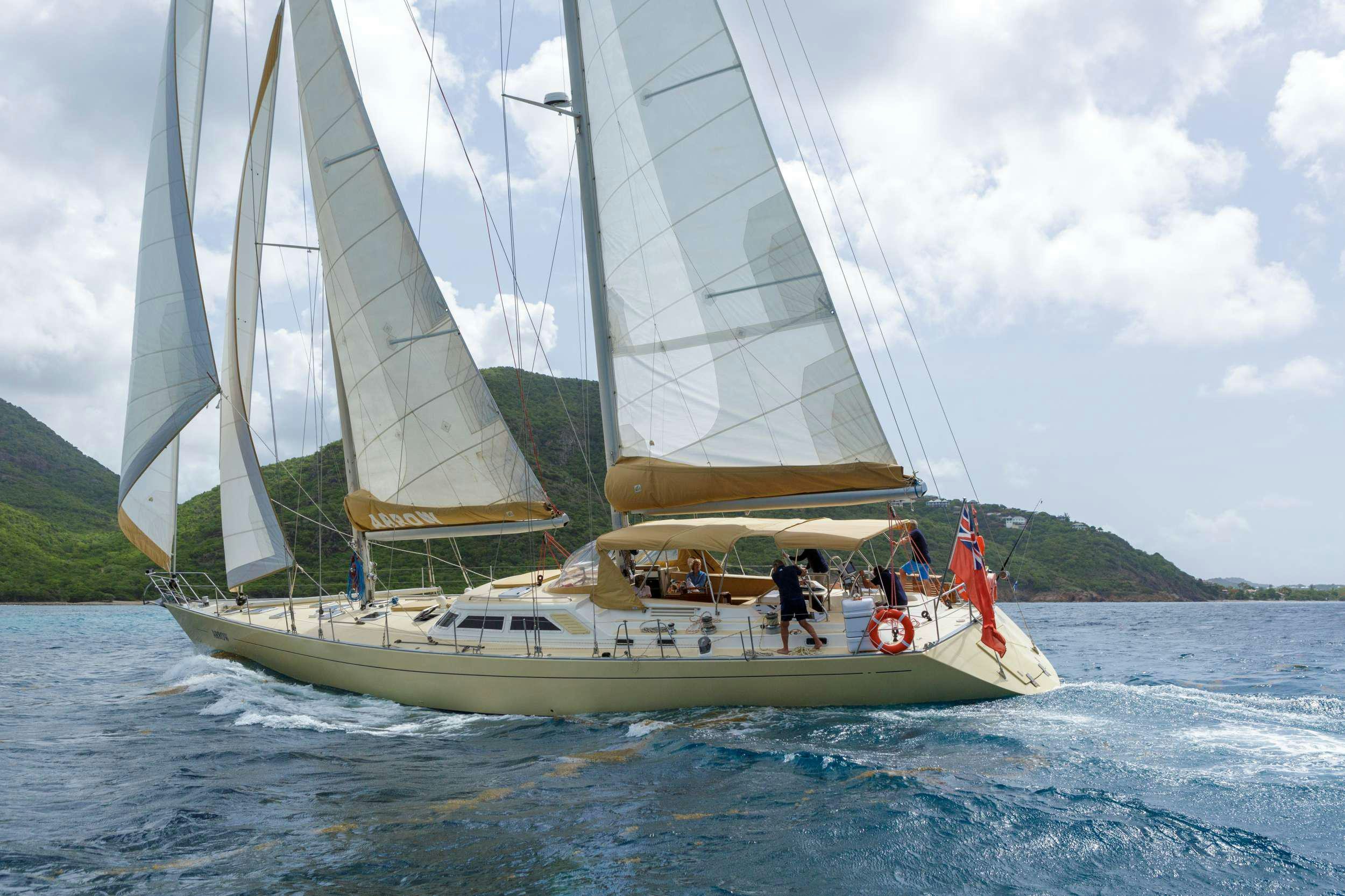 a sailboat on the water aboard ARROW OF AYR Yacht for Charter