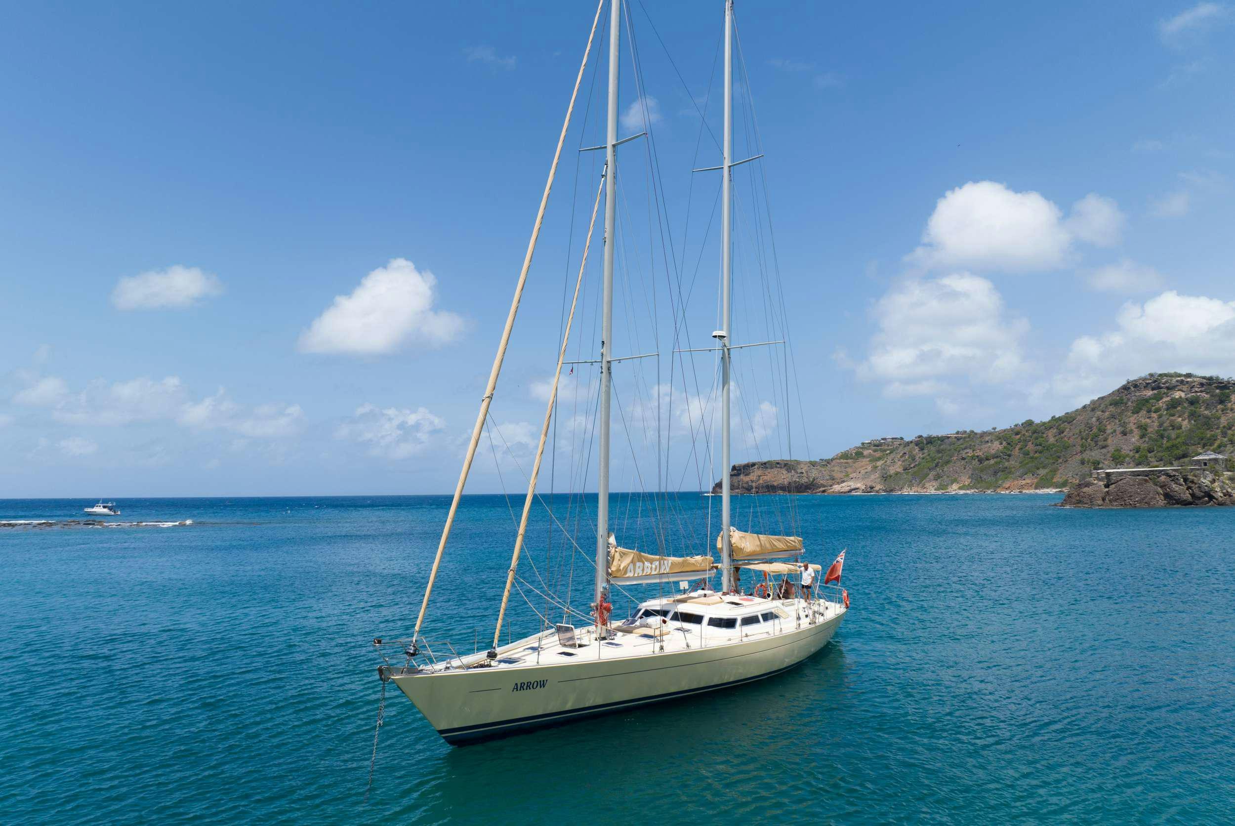 a sailboat on the water aboard ARROW OF AYR Yacht for Charter