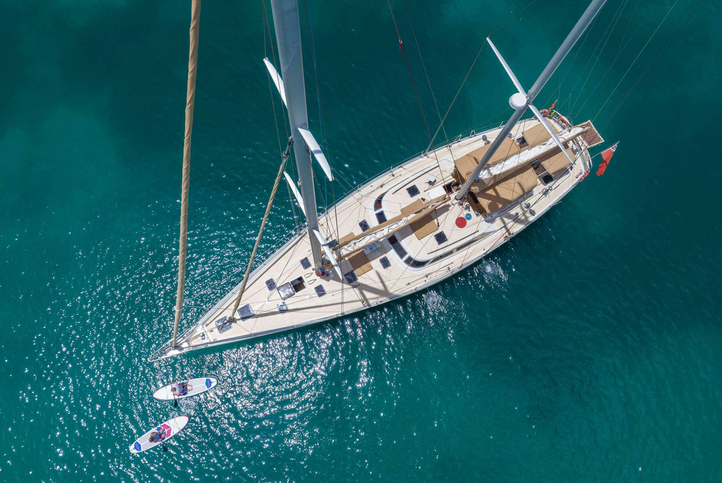 a sailboat in the ocean aboard ARROW OF AYR Yacht for Charter