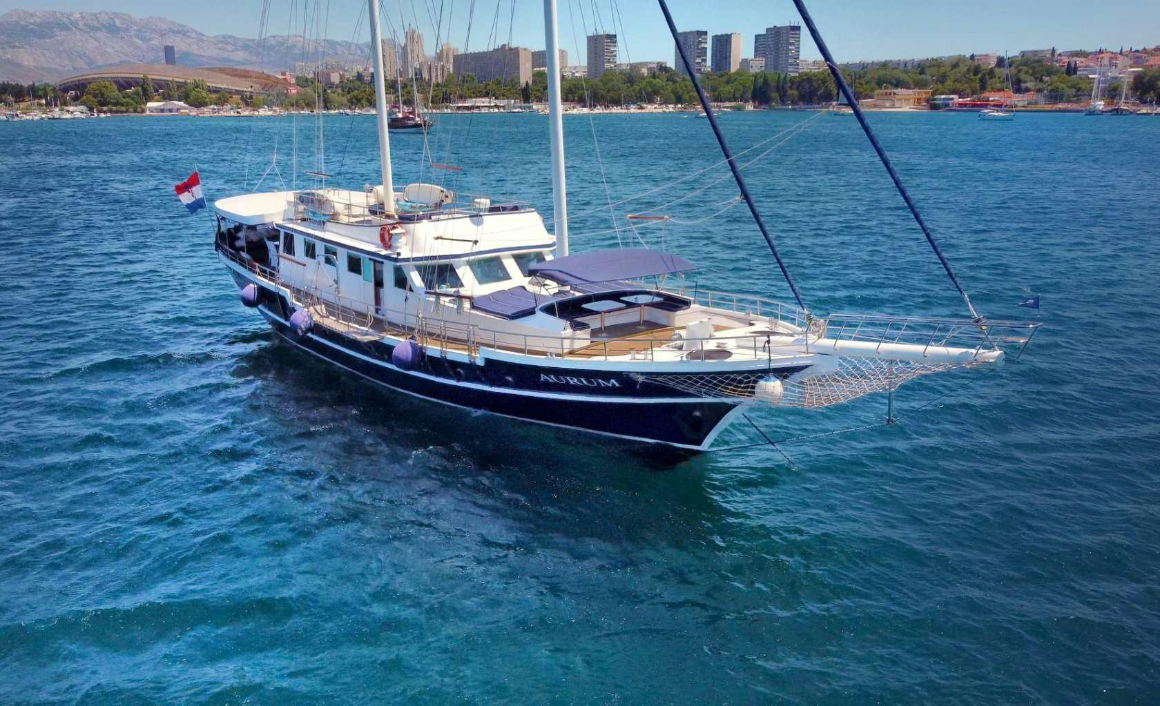 a boat on the water aboard AURUM Yacht for Charter
