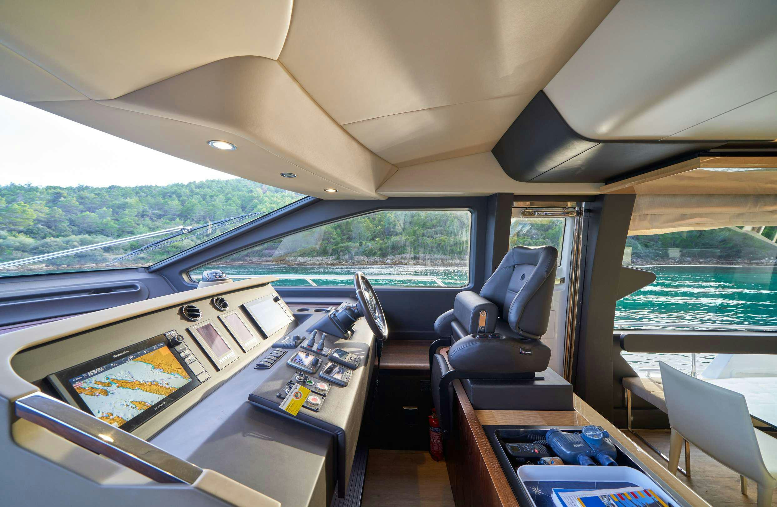 inside of a car aboard AZIMUT 72 - RELAX OF Yacht for Charter
