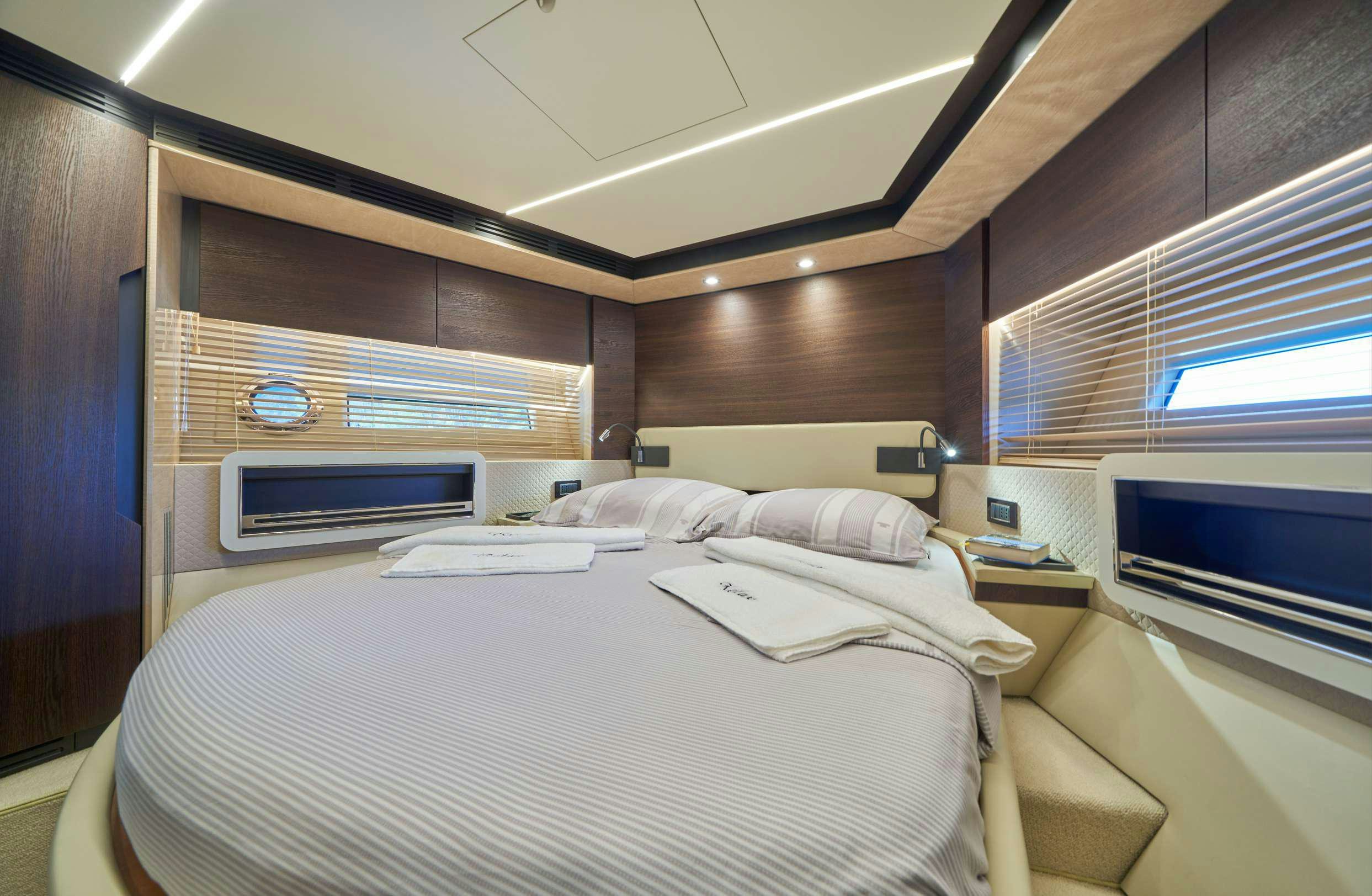 a room with two beds aboard AZIMUT 72 - RELAX OF Yacht for Charter