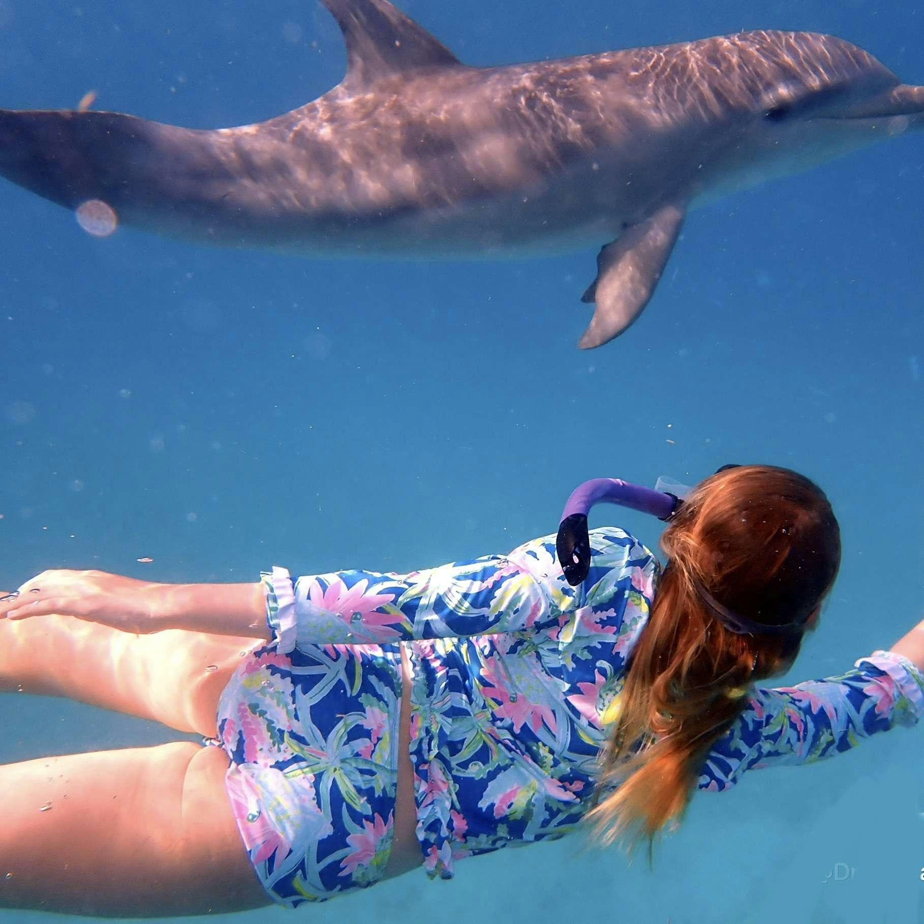 a person lying on a beach with a dolphin aboard SOME KIND OF WONDERFUL Yacht for Charter