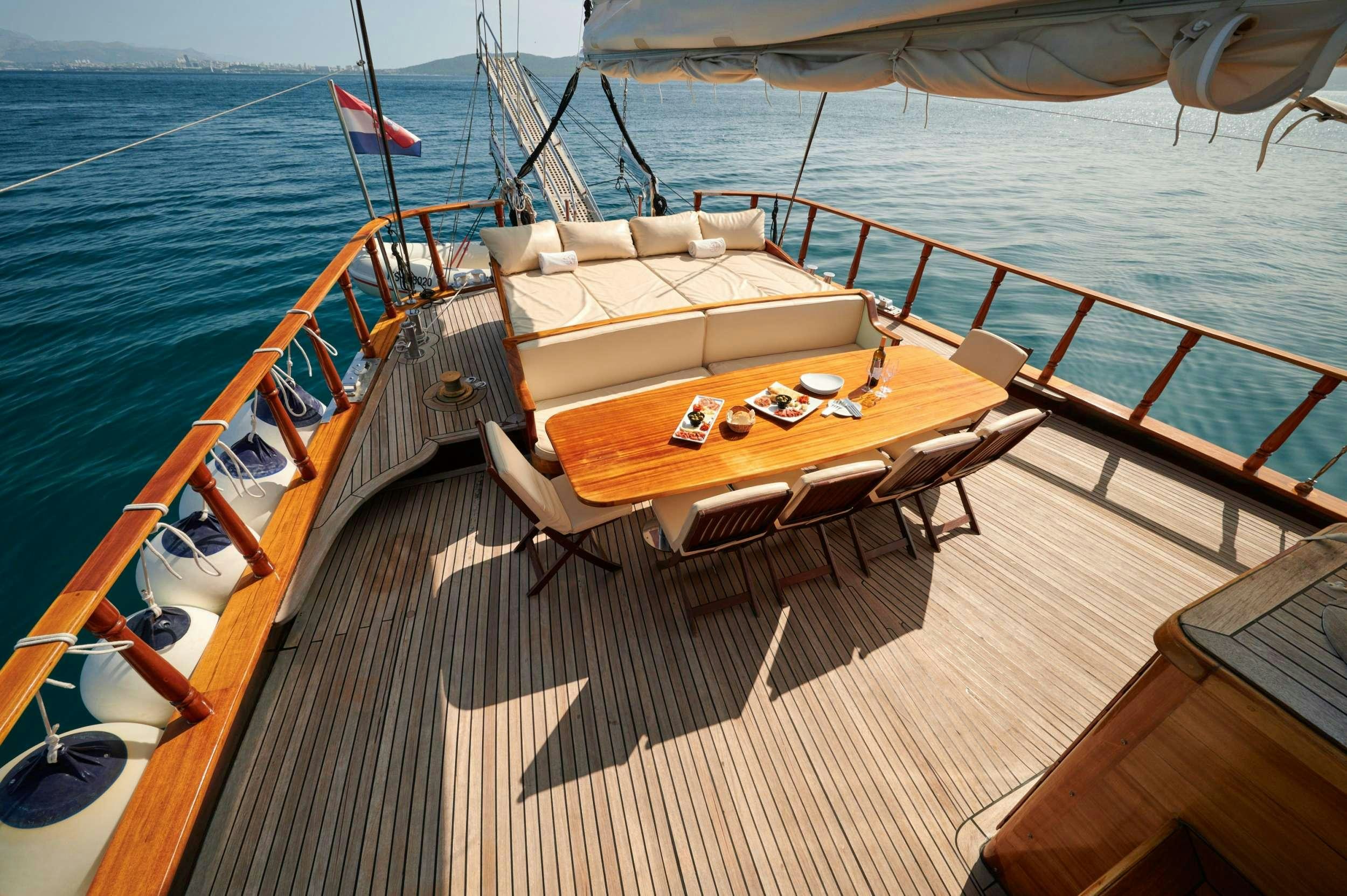 a boat on the water aboard QUEEN OF ADRIATIC Yacht for Charter
