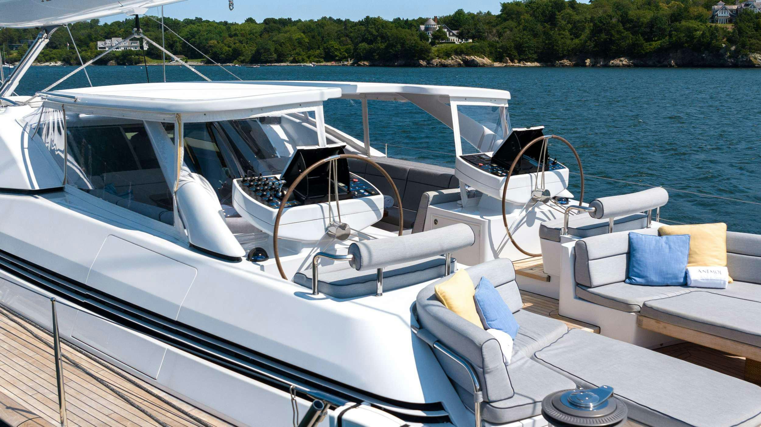 a boat on the water aboard ANEMOI Yacht for Charter