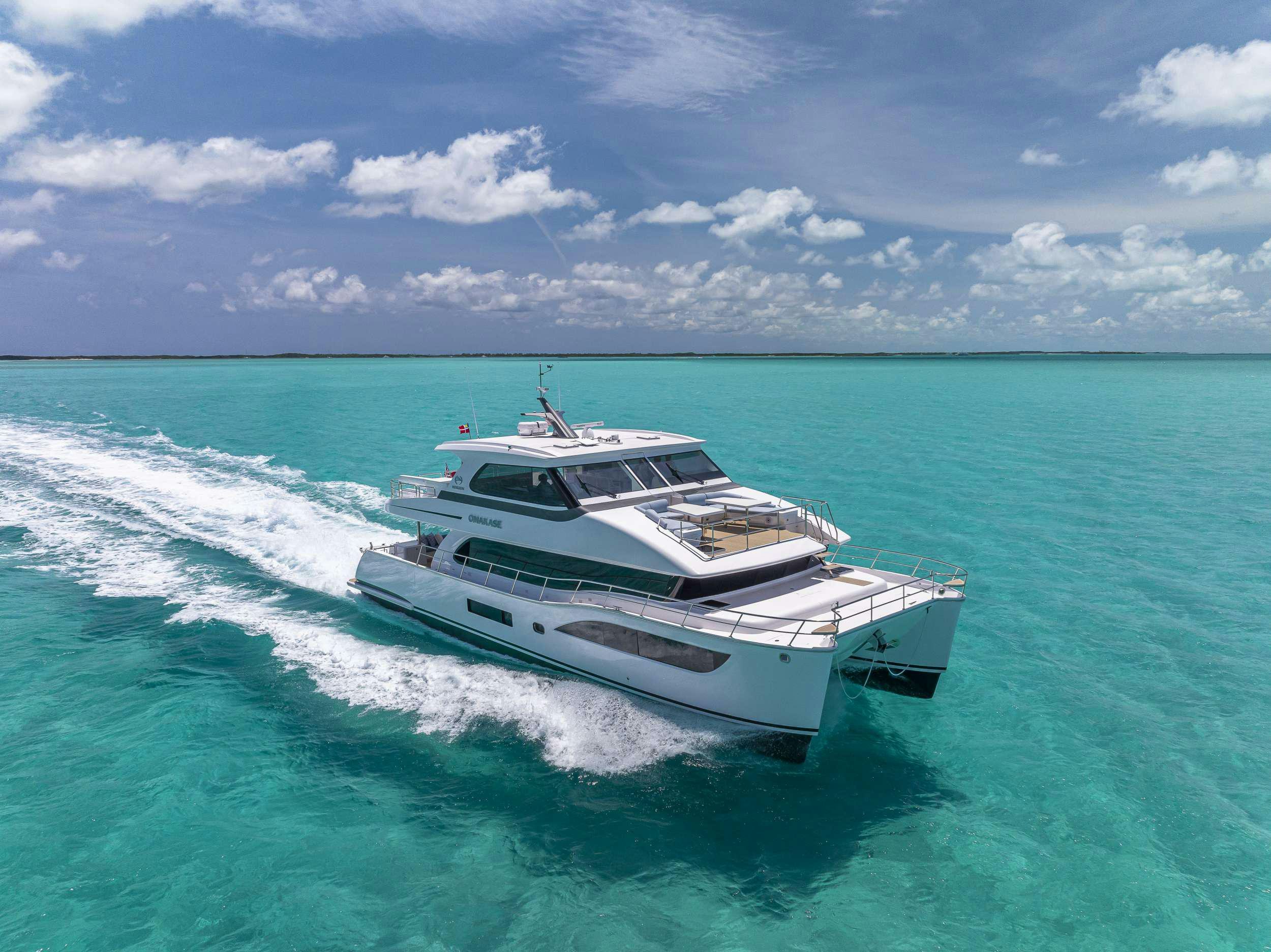 a boat on the water aboard OMAKASE Yacht for Charter