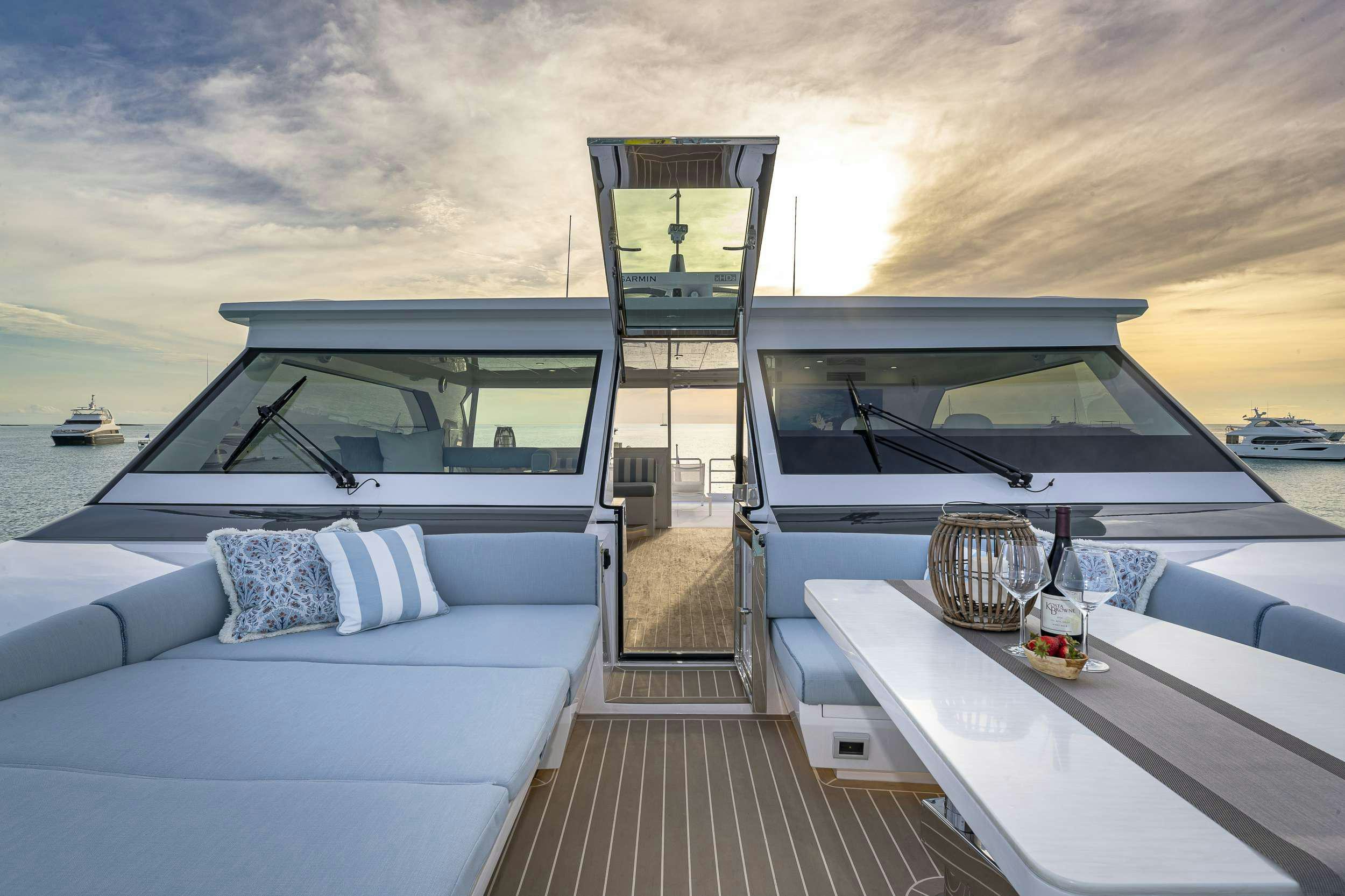 a boat on the water aboard OMAKASE Yacht for Charter