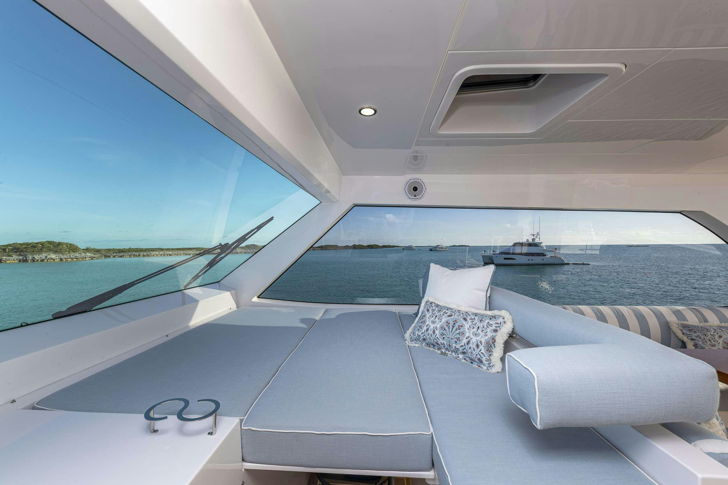 inside of a car aboard OMAKASE Yacht for Charter