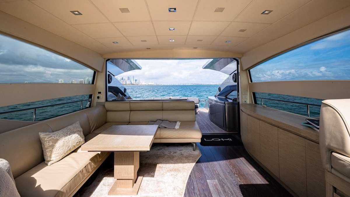 inside of a boat aboard LOKI Yacht for Charter