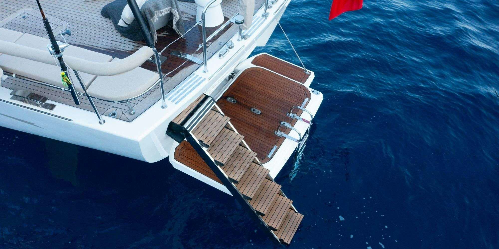 a boat on the water aboard CHAMPAGNE HIPPY Yacht for Charter