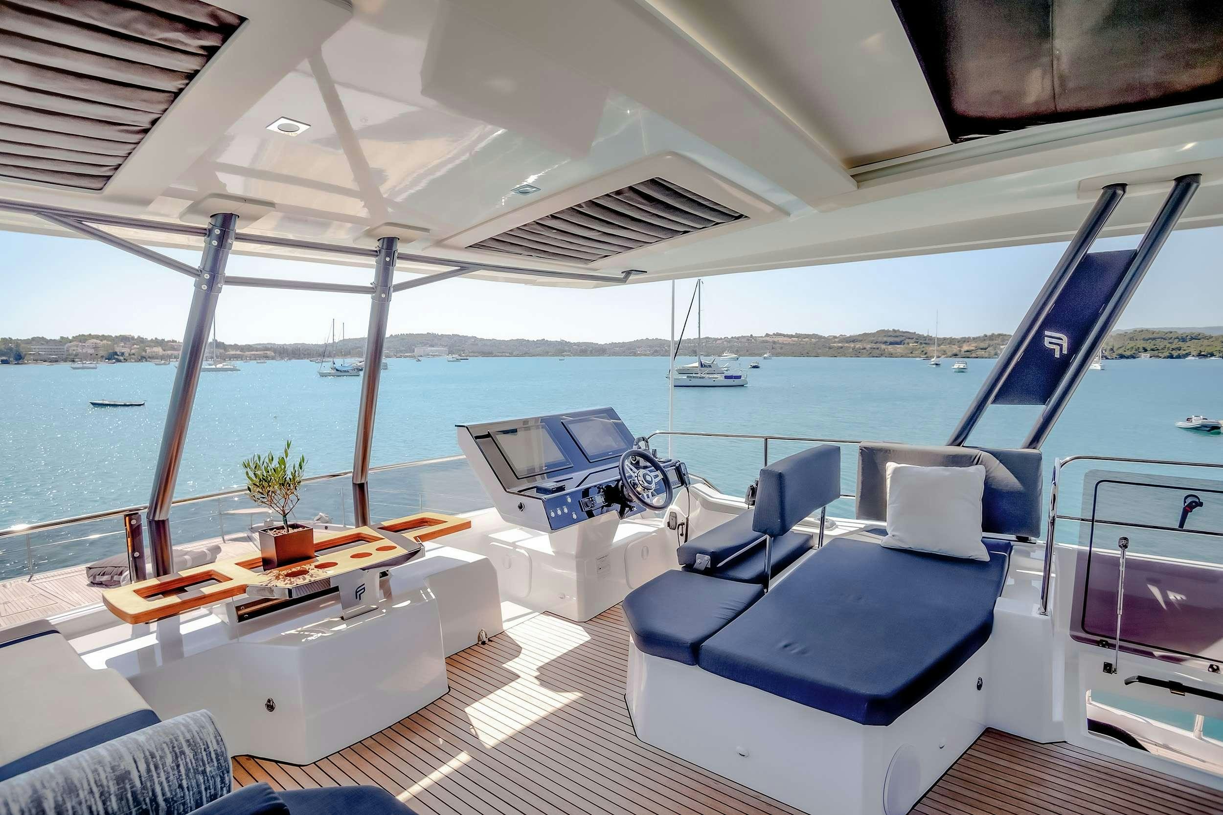 a boat on the water aboard D2 Yacht for Charter