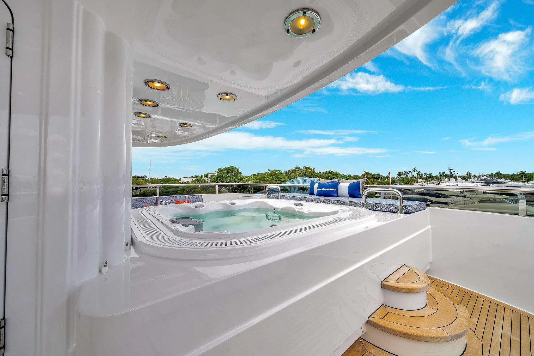 a large indoor swimming pool aboard VALHALLA Yacht for Charter