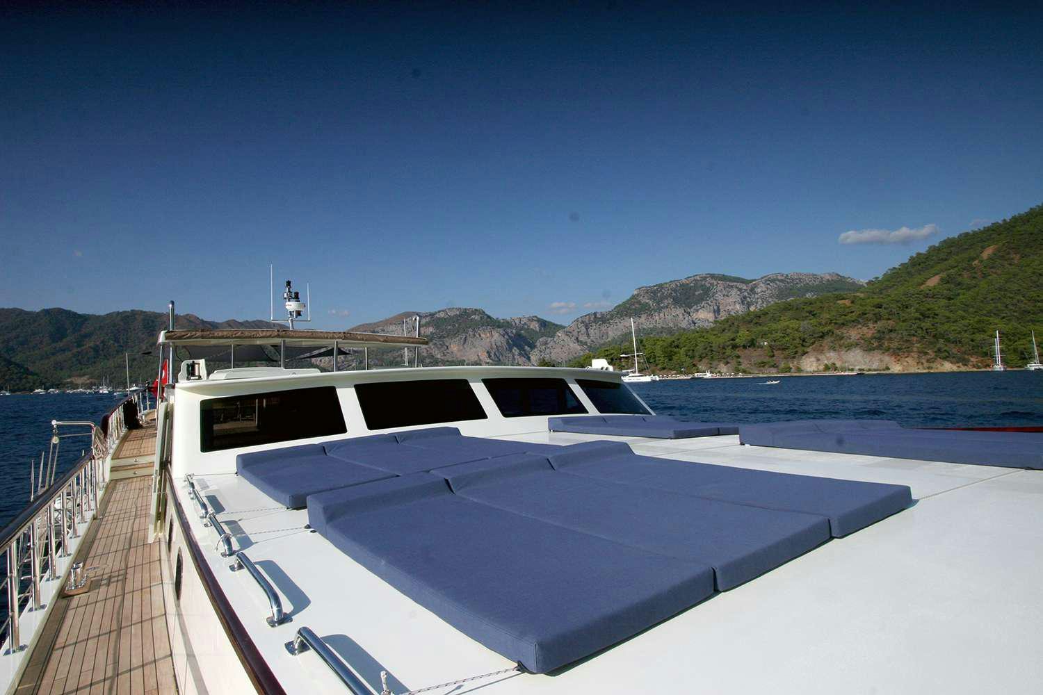 a boat on the water aboard ALWAYS SMILE Yacht for Charter