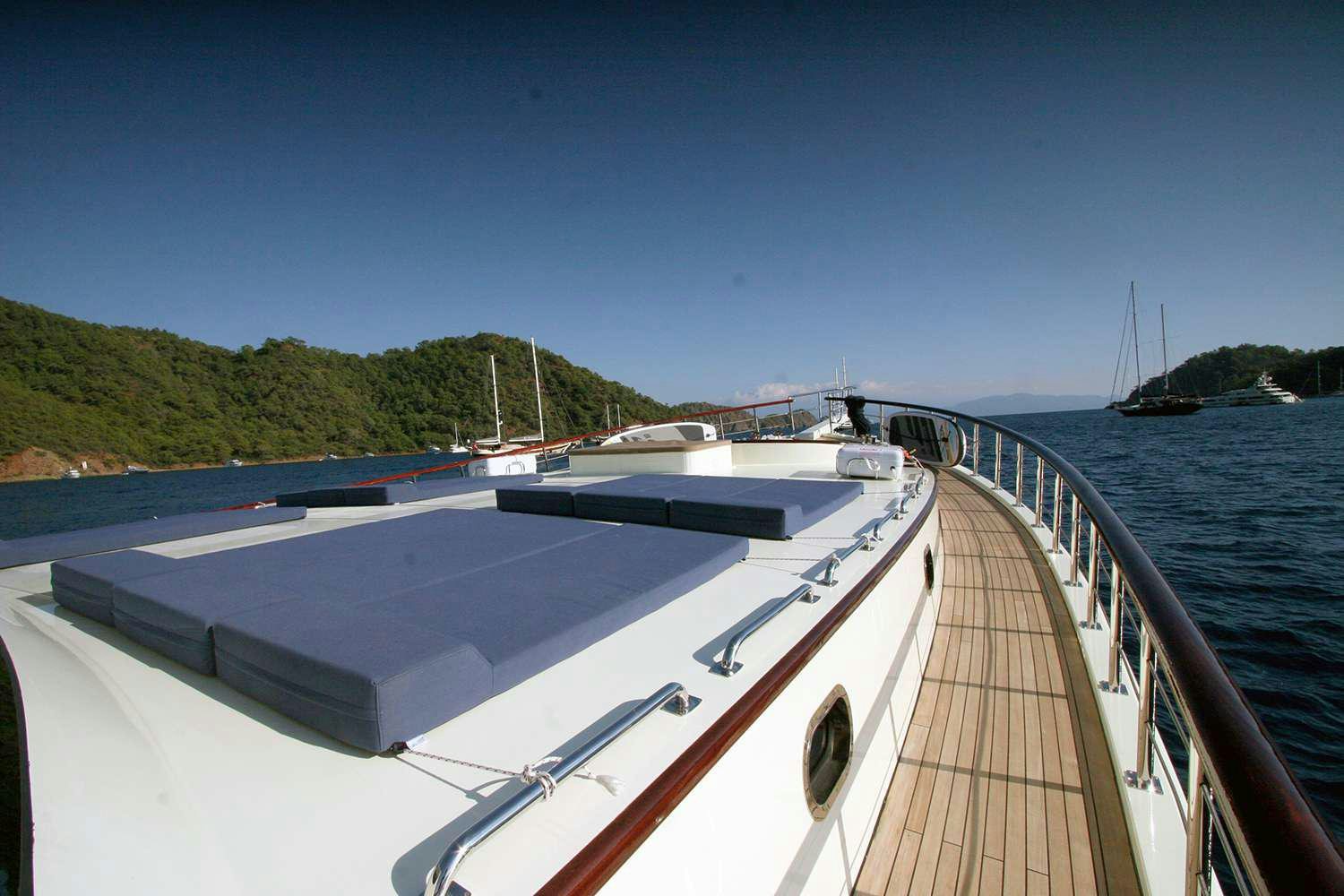 a boat on the water aboard ALWAYS SMILE Yacht for Charter