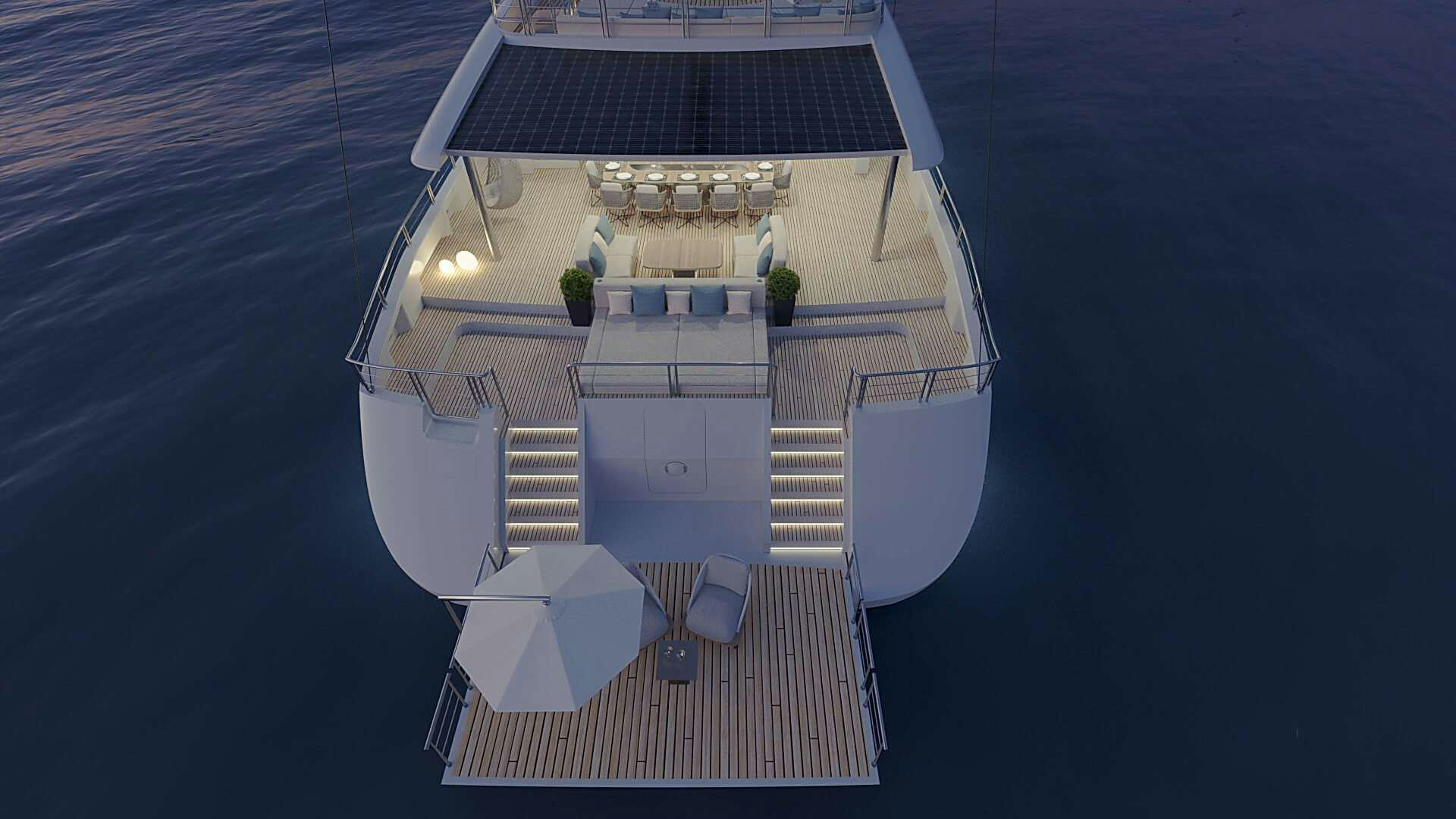 a building with a balcony aboard ADRI Yacht for Charter