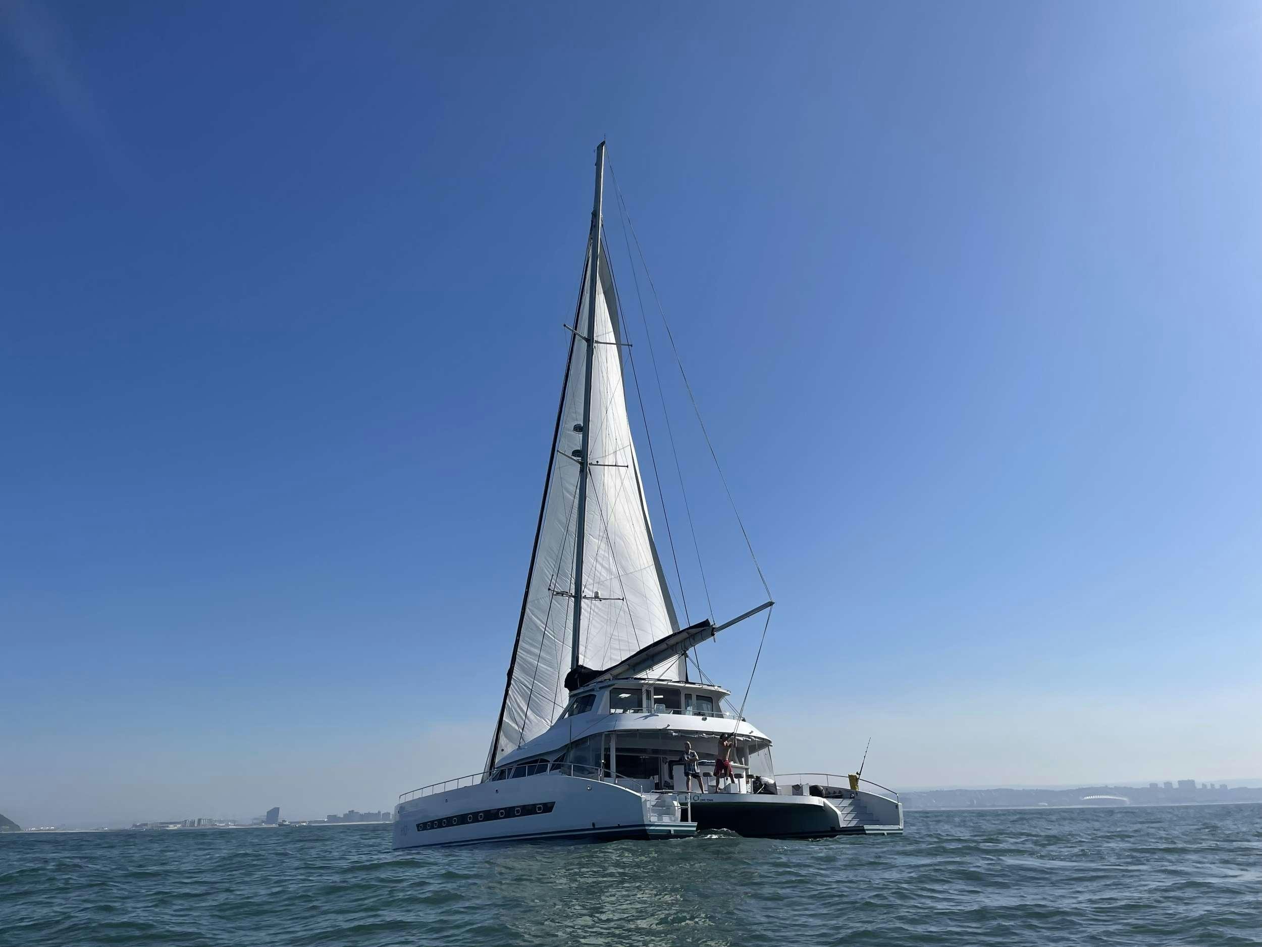 a boat in the water aboard HQ2 Yacht for Charter