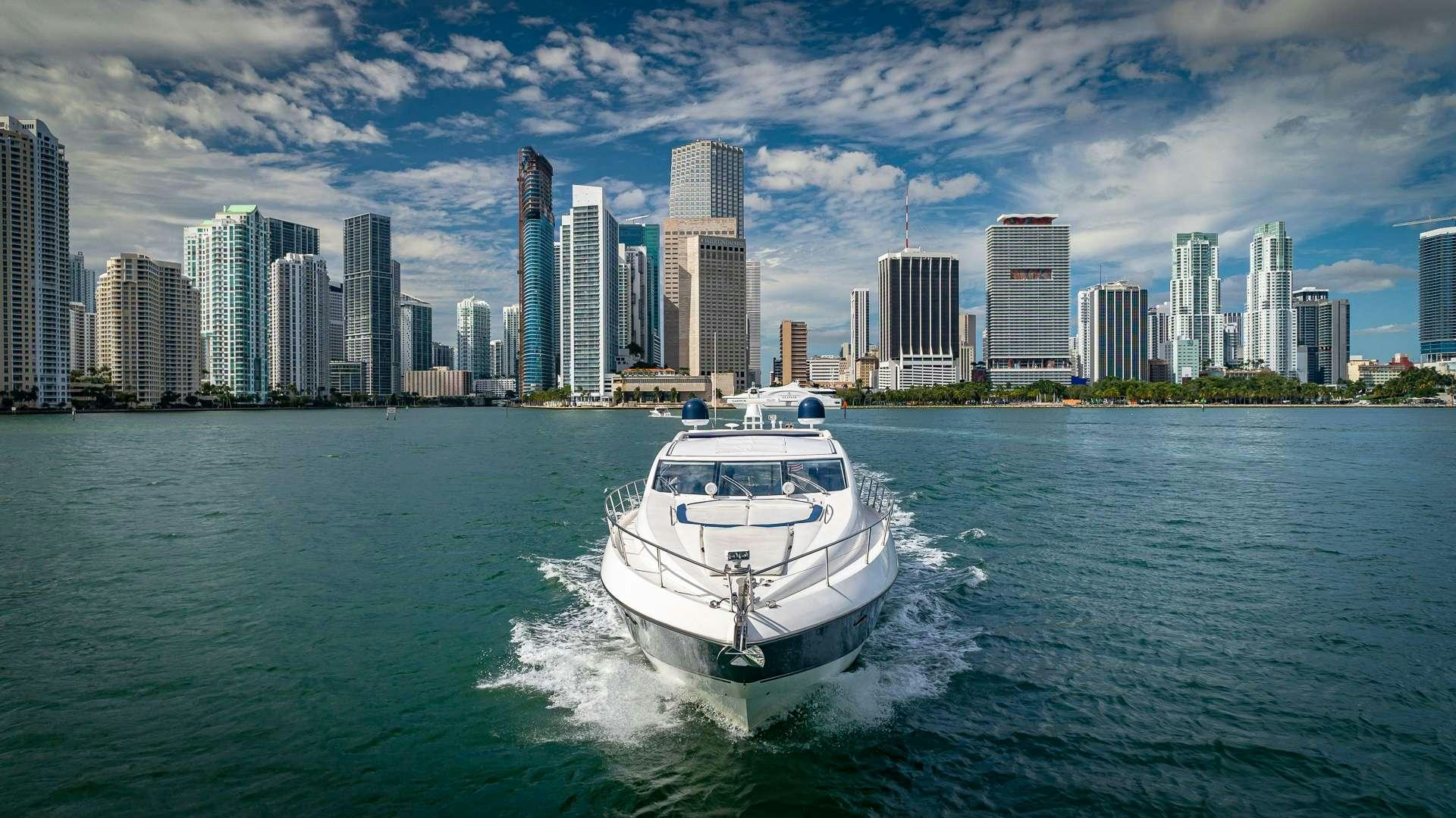 a boat on the water aboard AQUAHOLIC Yacht for Charter