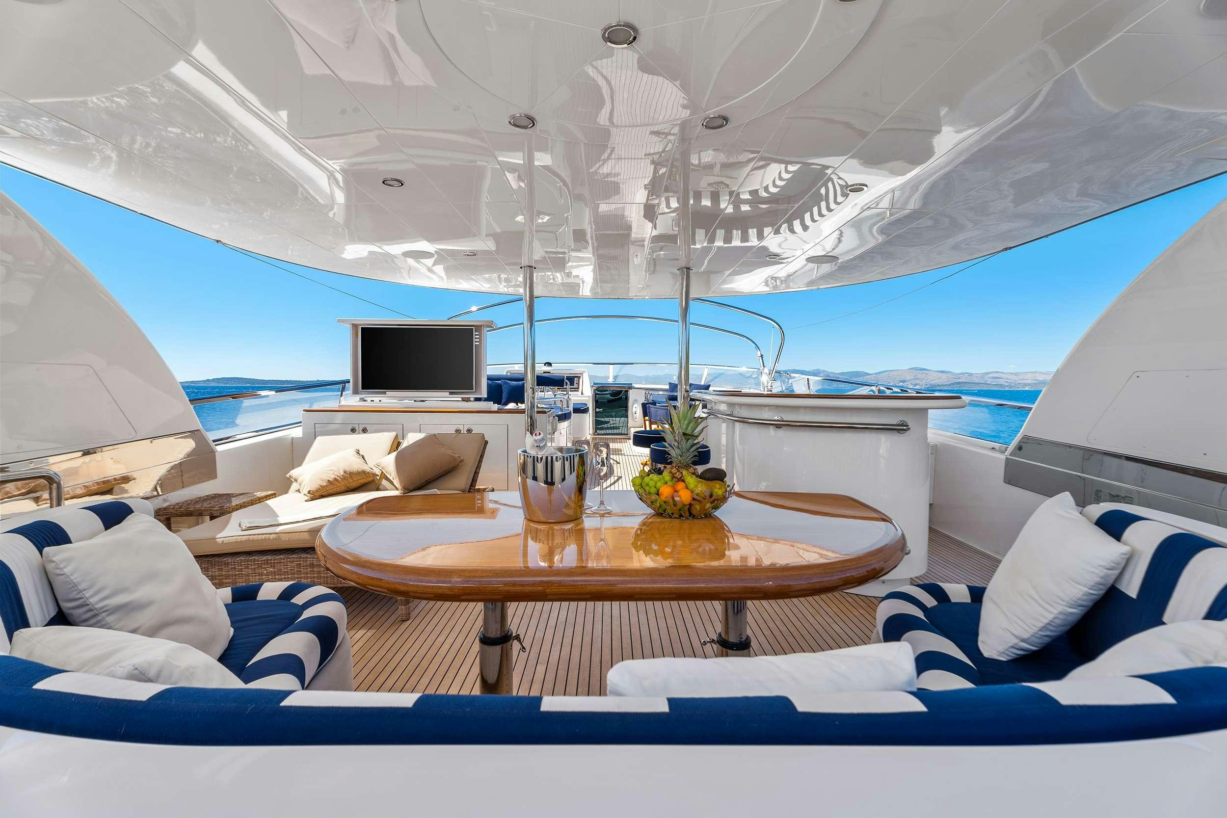 inside of a tent aboard CONTE STEFANI Yacht for Charter