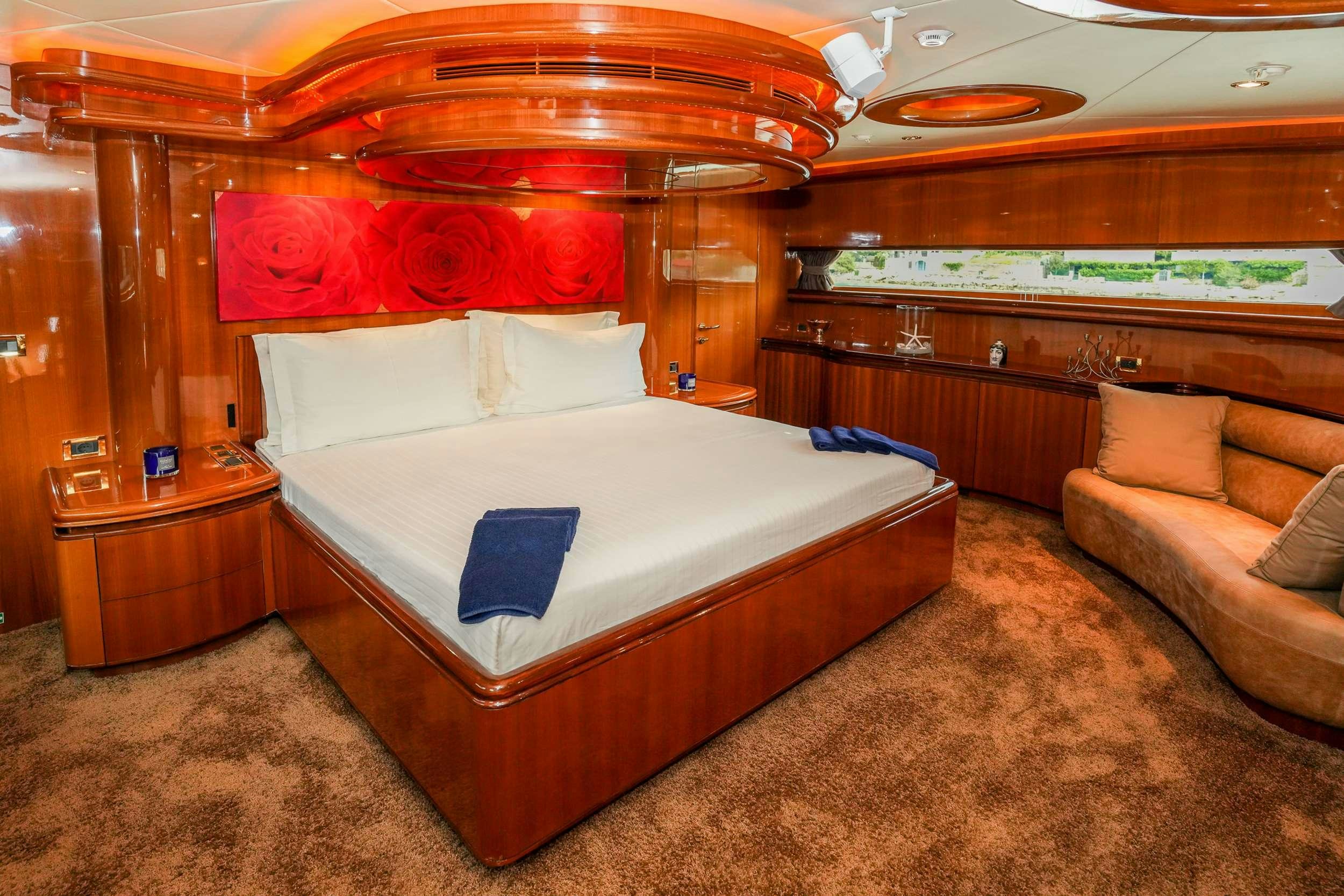 a bed in a cabin aboard CONTE STEFANI Yacht for Charter