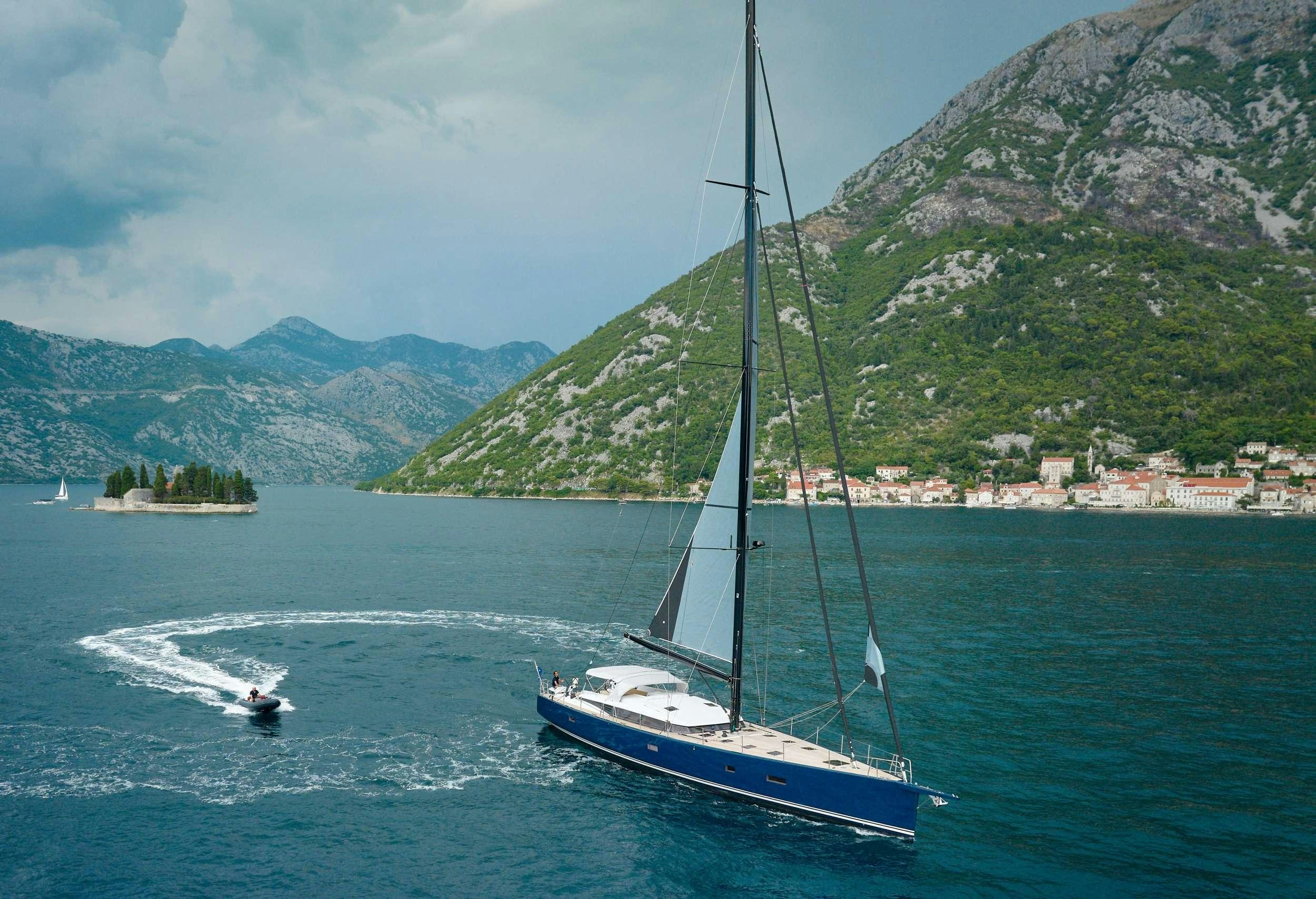 a sailboat on the water aboard GRATEFUL Yacht for Charter