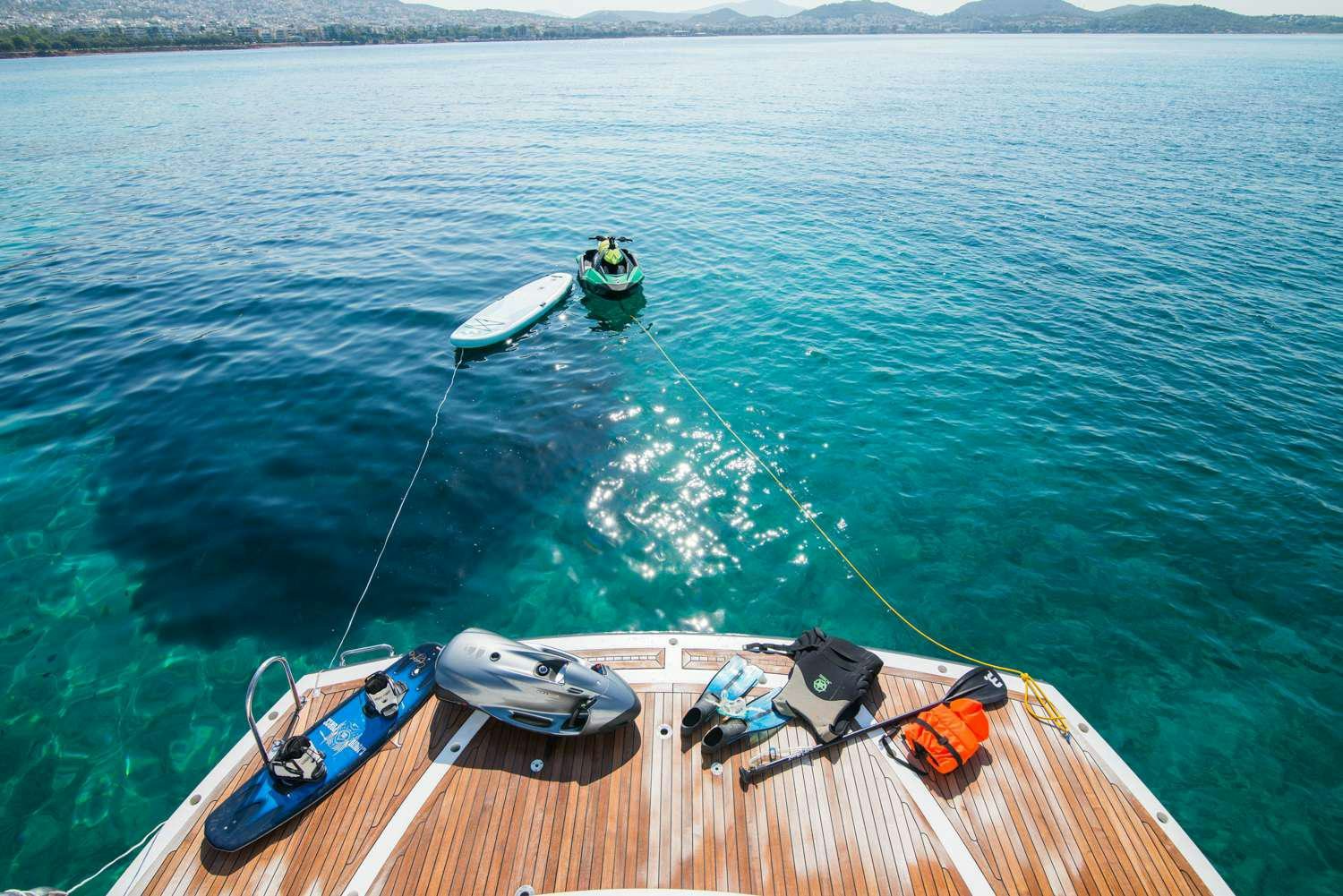 a boat on the water aboard ELENTARI Yacht for Charter