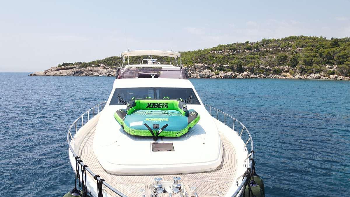 a boat on the water aboard FLOW Yacht for Charter