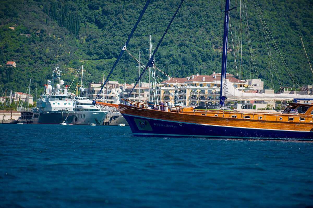 boats in the water aboard P Yacht for Charter