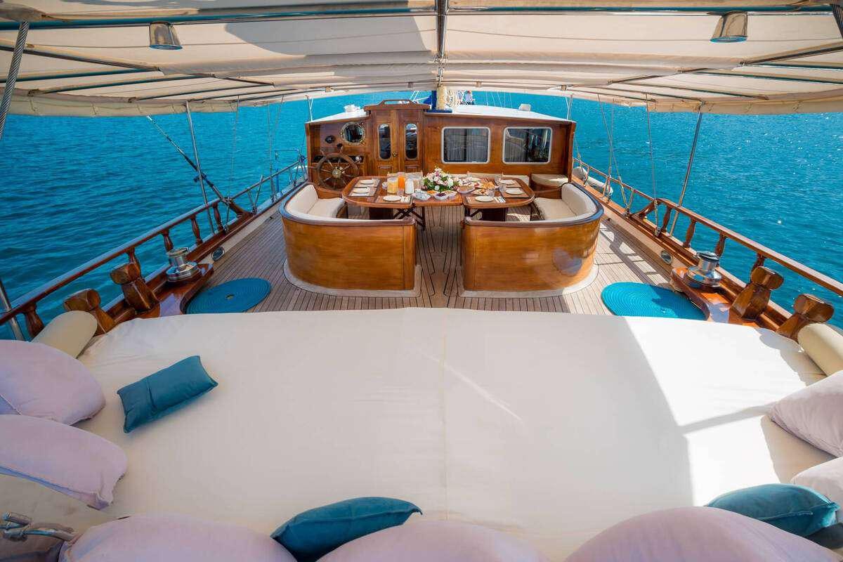 a boat on the water aboard P Yacht for Charter