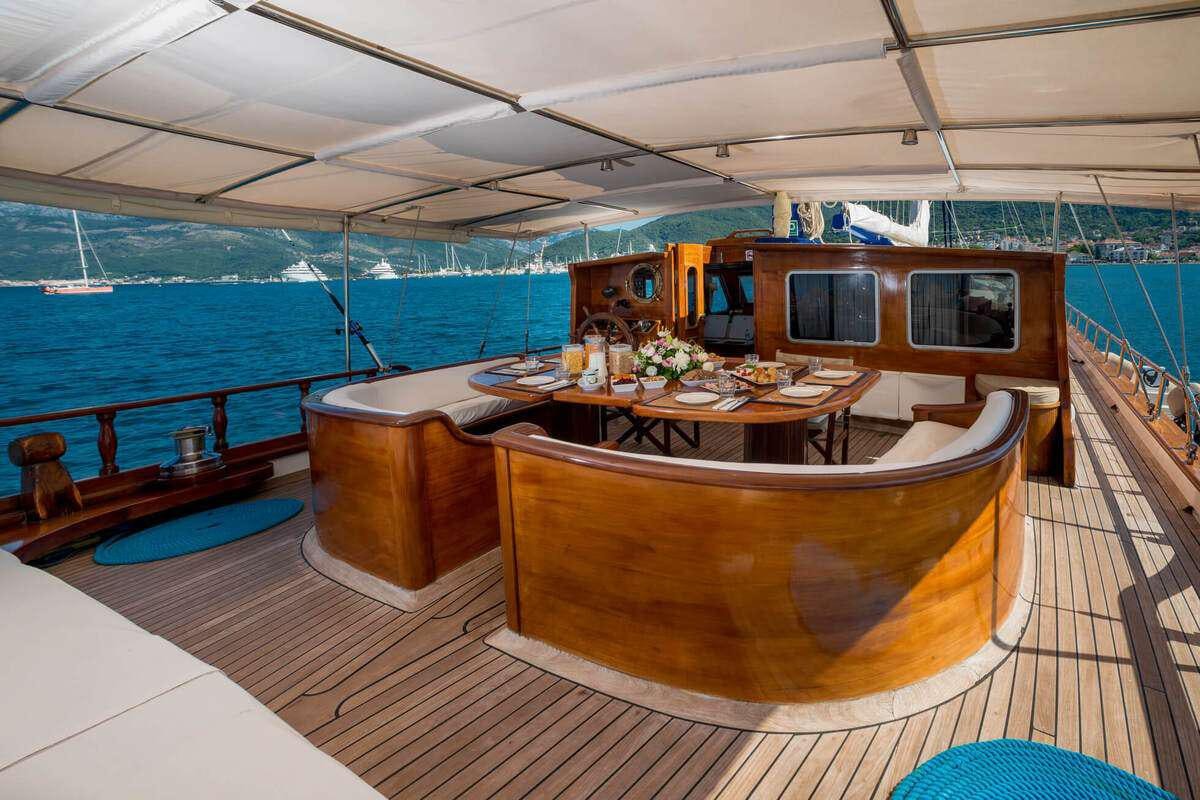 a boat on the water aboard P Yacht for Charter