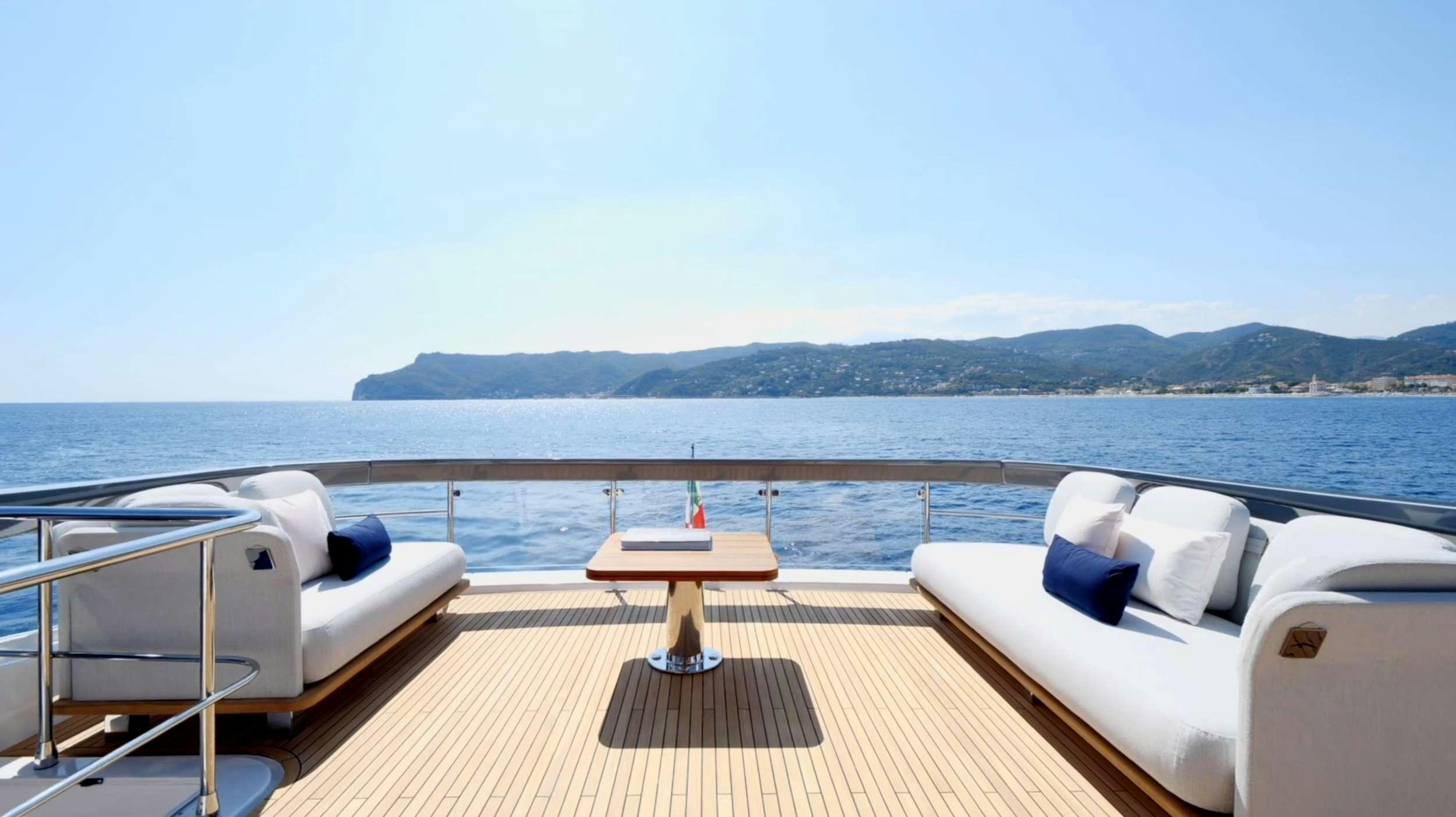 a boat on a body of water aboard PARADISE PEARL Yacht for Charter